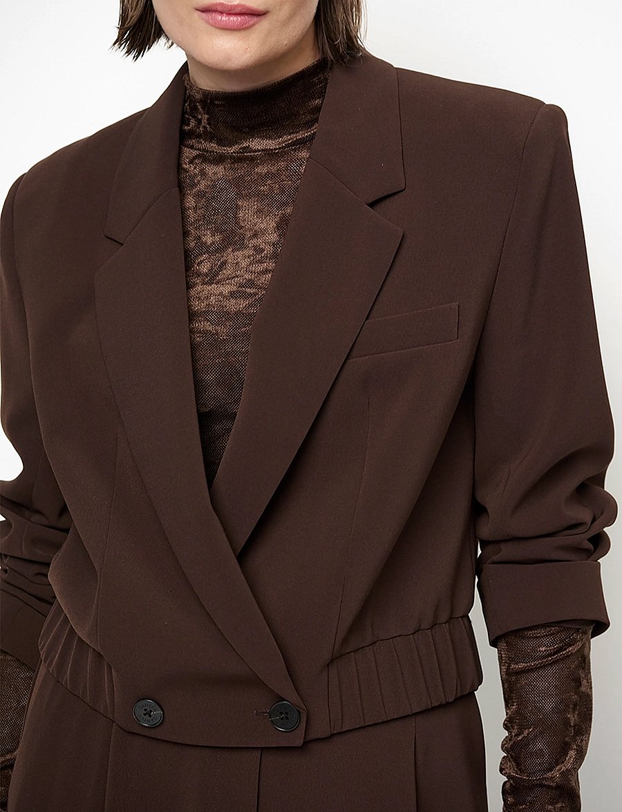 Dante6 - Dante6-Reilley cropped blazer-jacket - lühikesed pintsakud - espresso brown - 4