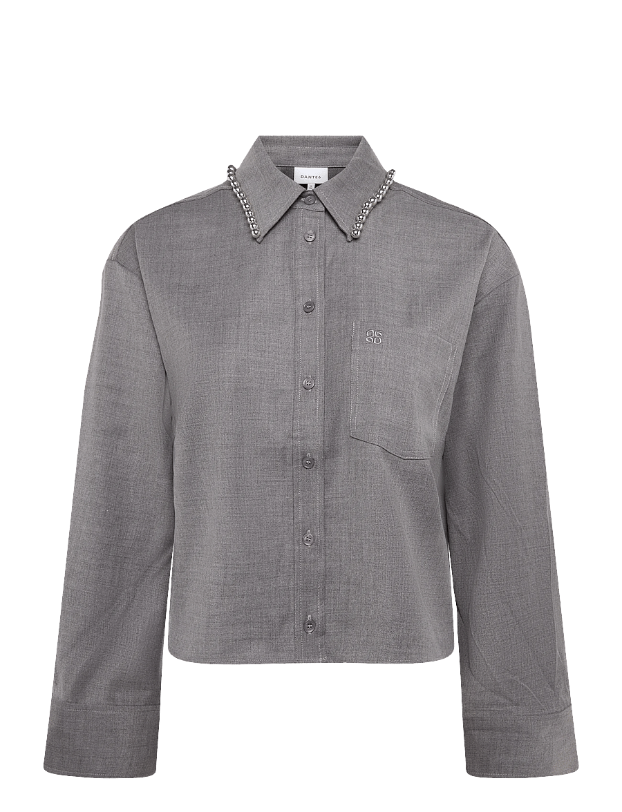 Dante6 - Dante6-Courtney embellished shirt - langärmlige hemden - granite grey mÉlange - 1