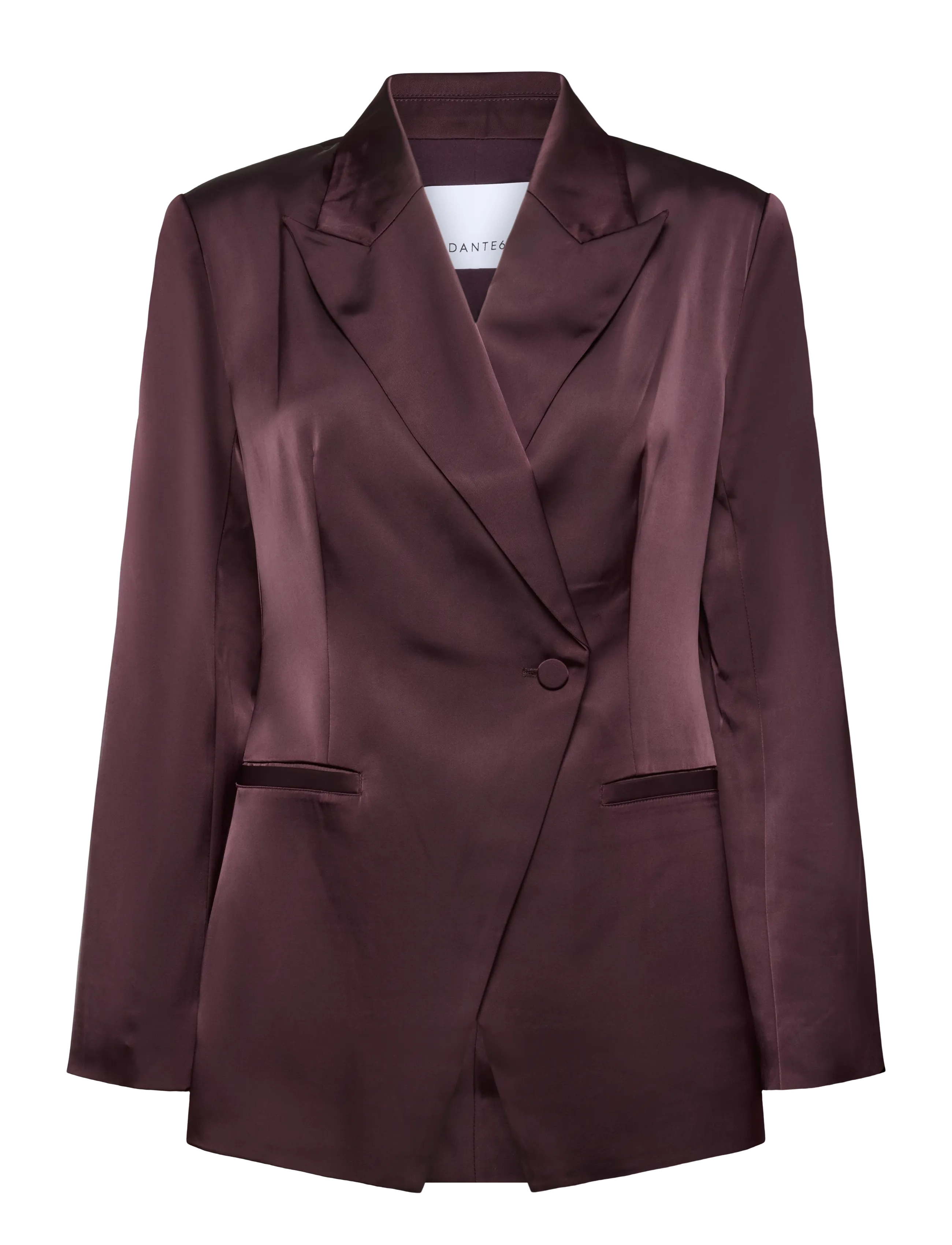 Dante6 Dante6-Rush tailored bold satin blazer - Festtøj - DARK PLUM / burgundy