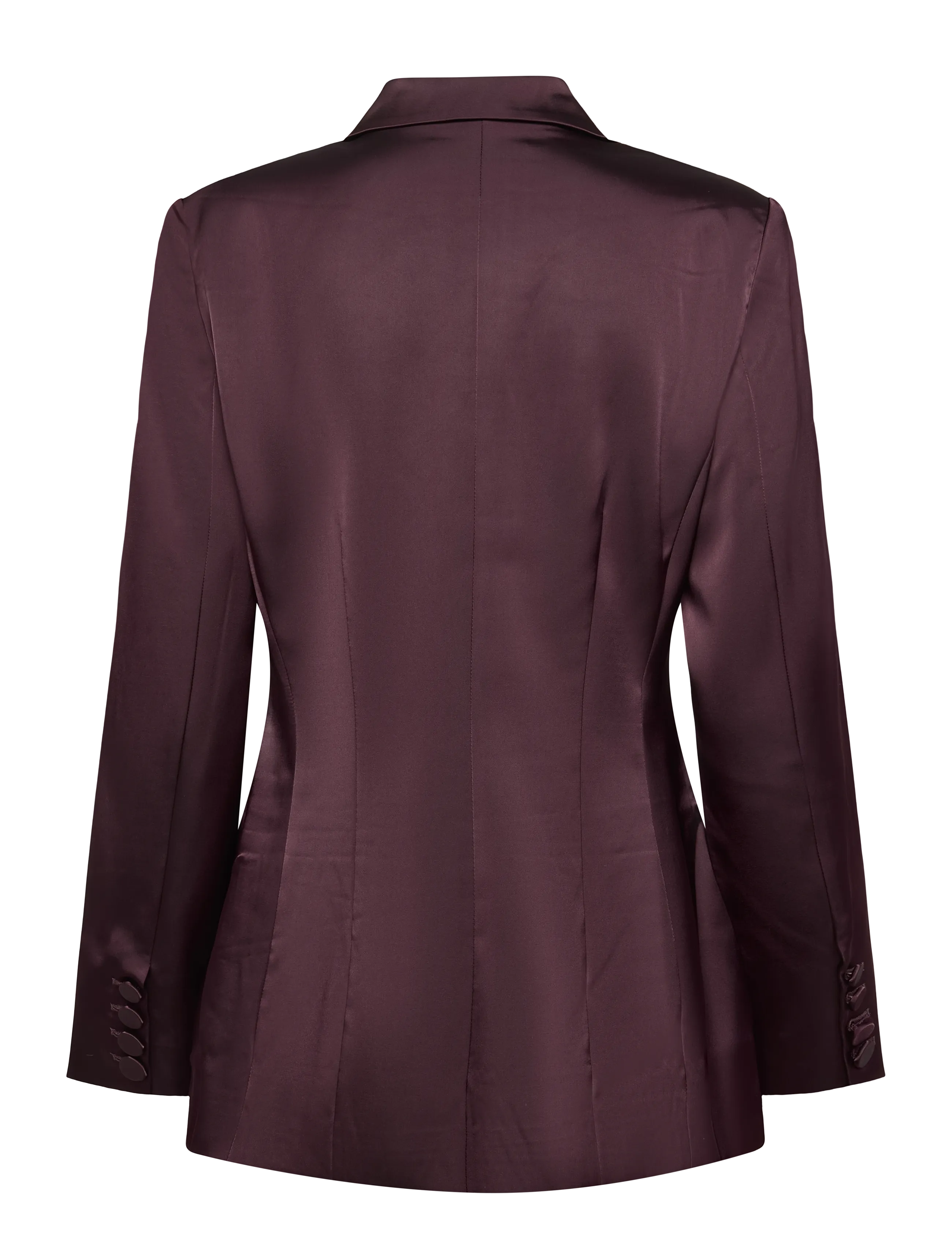 Dante6 - Dante6-Rush tailored bold satin blazer - enkeltradede blazere - dark plum - 2