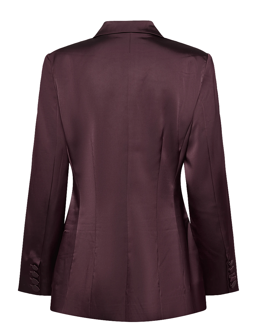 Dante6 - Dante6-Rush tailored bold satin blazer - enkeltradede blazere - dark plum - 2