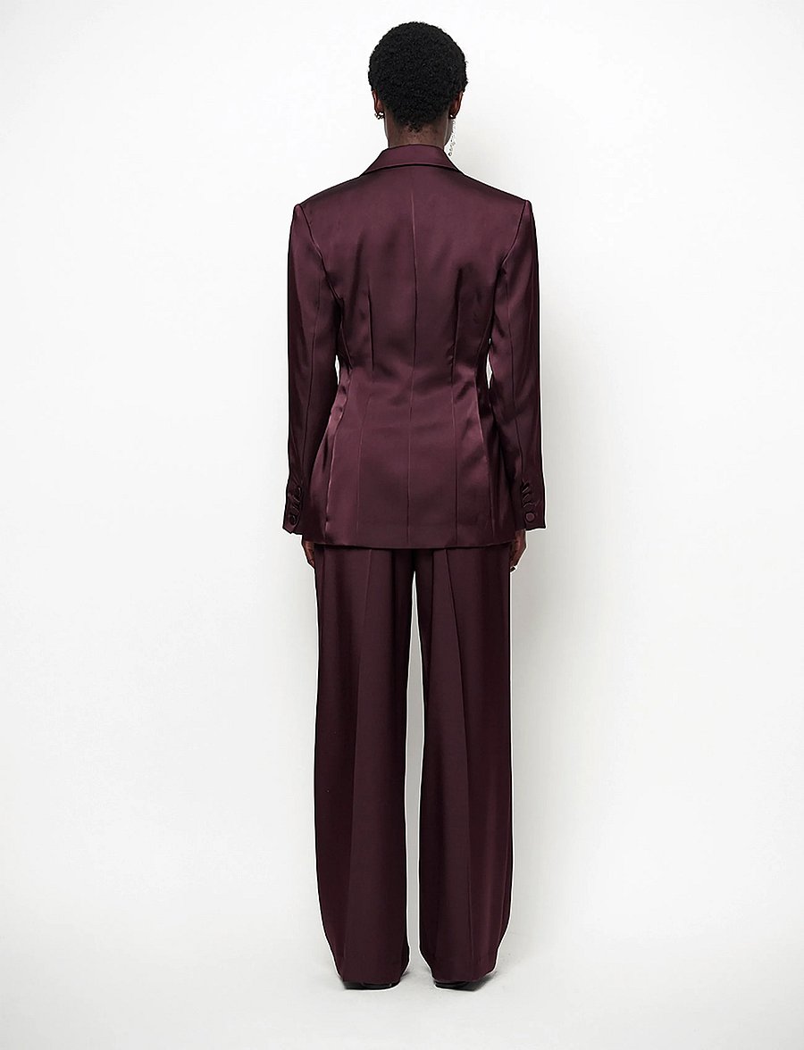 Dante6 - Dante6-Rush tailored bold satin blazer - enkeltradede blazere - dark plum - 3