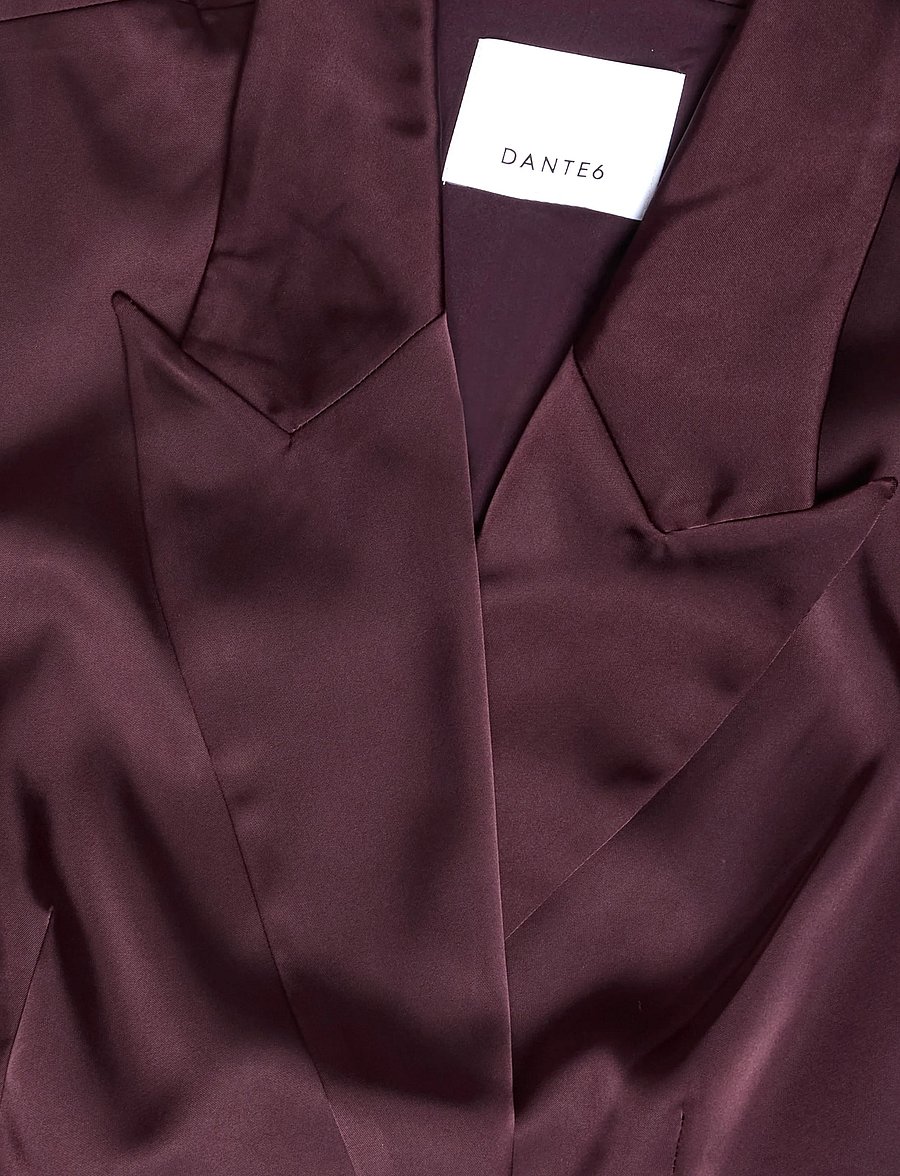 Dante6 - Dante6-Rush tailored bold satin blazer - enkeltradede blazere - dark plum - 5
