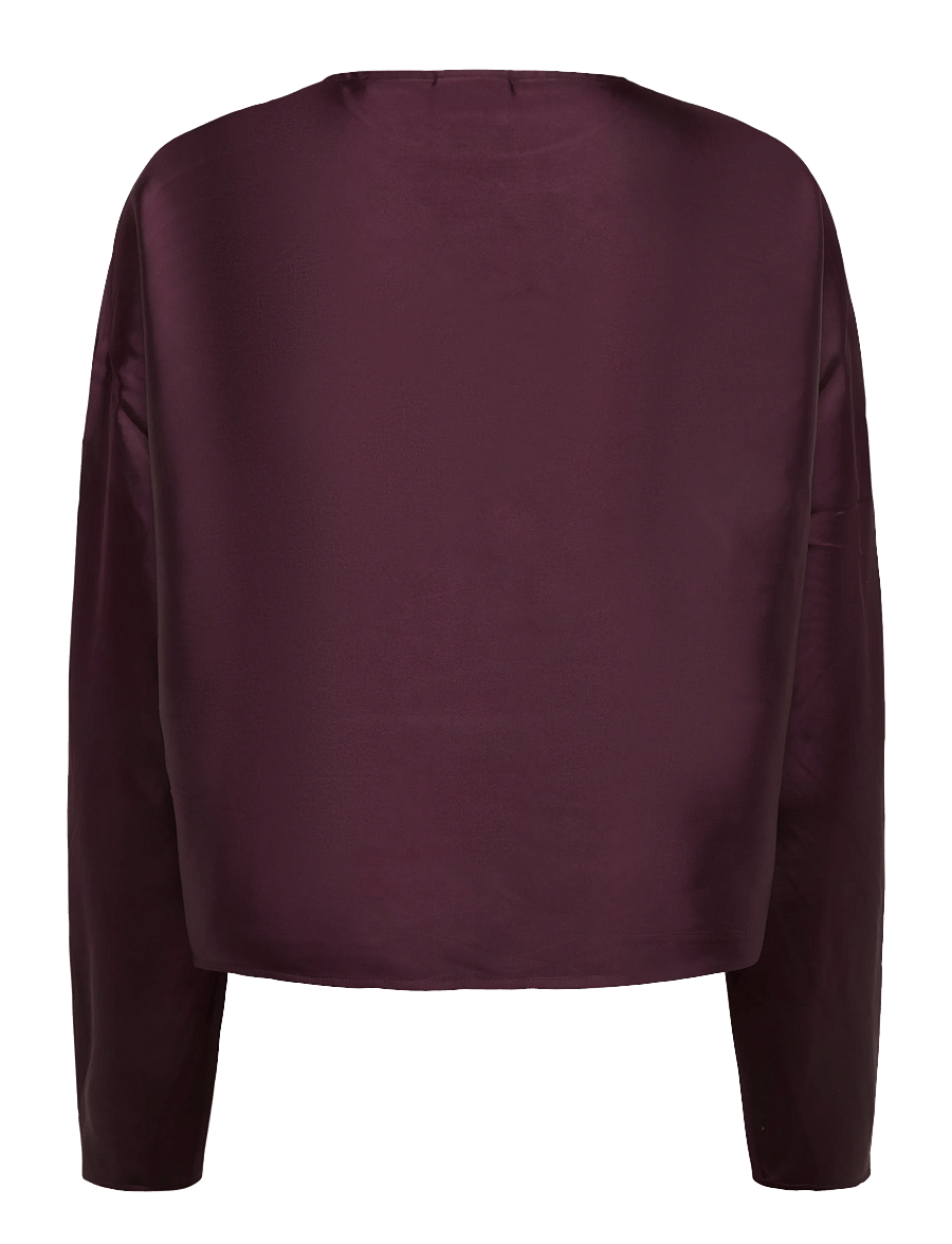 Dante6 - Dante6-Leiva bold satin button detail top - langärmelige blusen - dark plum - 2