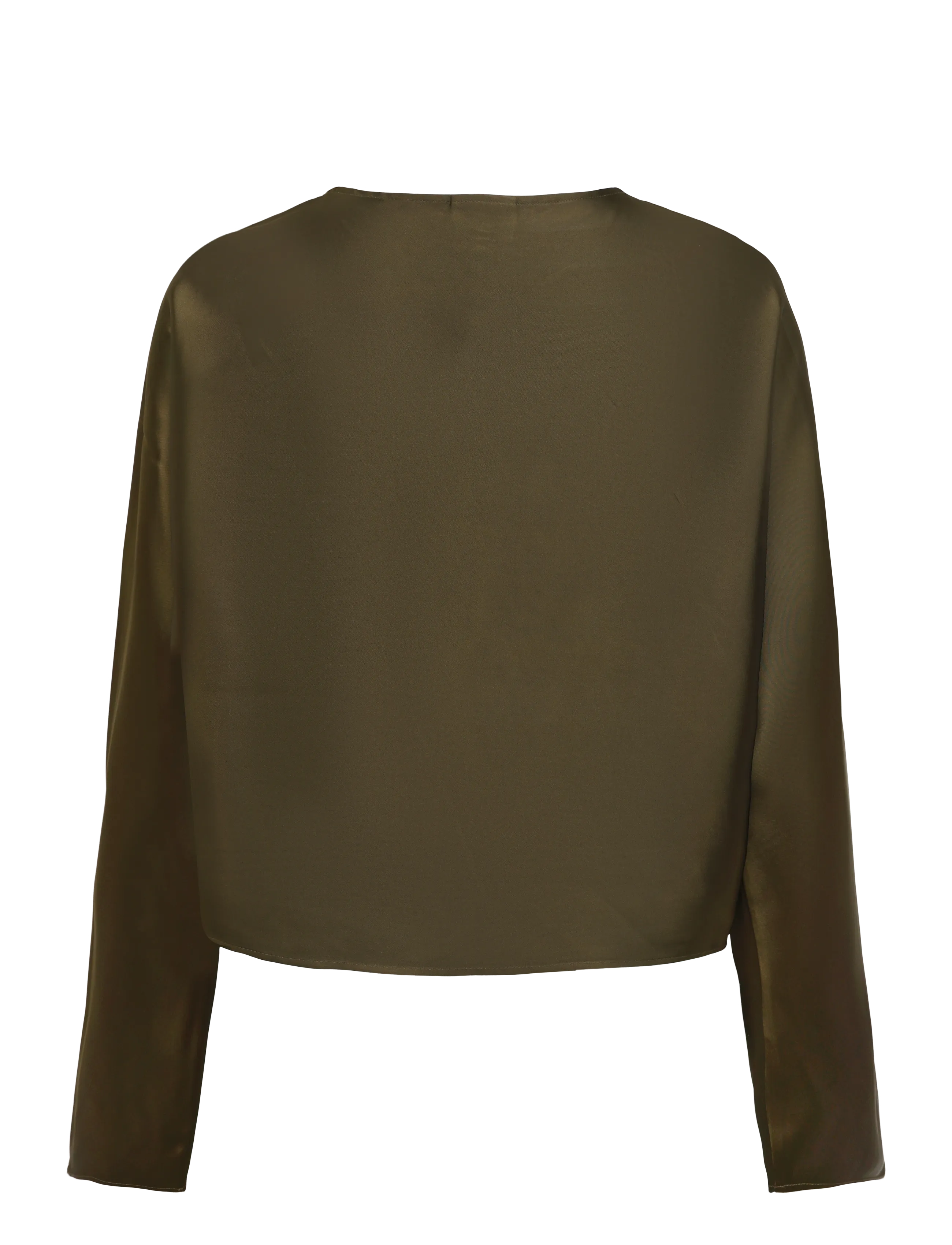 Dante6 - Dante6-Leiva bold satin button detail top - moss olive - 2