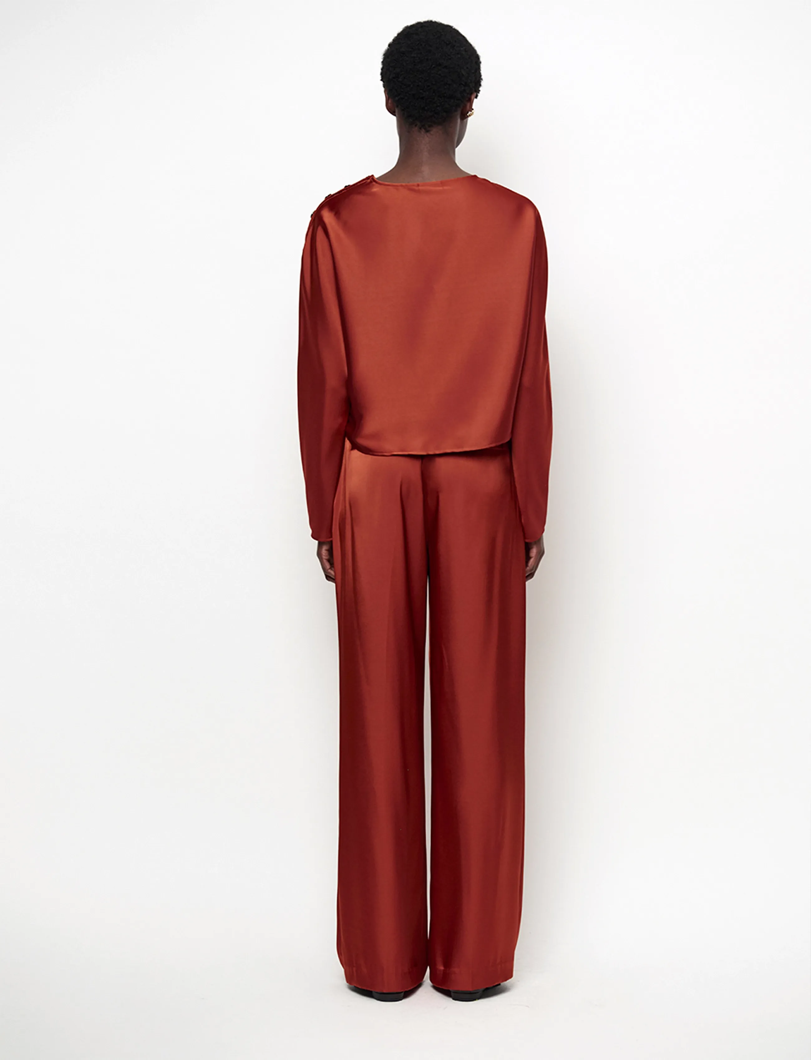 Dante6-Leiva Bold Satin Button Detail Top 2