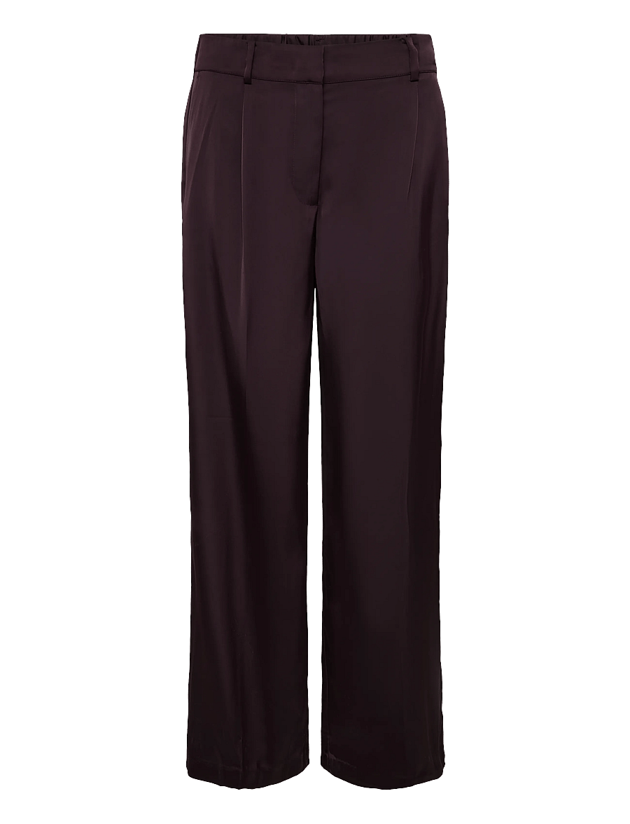 Dante6 - Dante6-Jules bold satin smart pants - hosen mit weitem bein - dark plum - 1