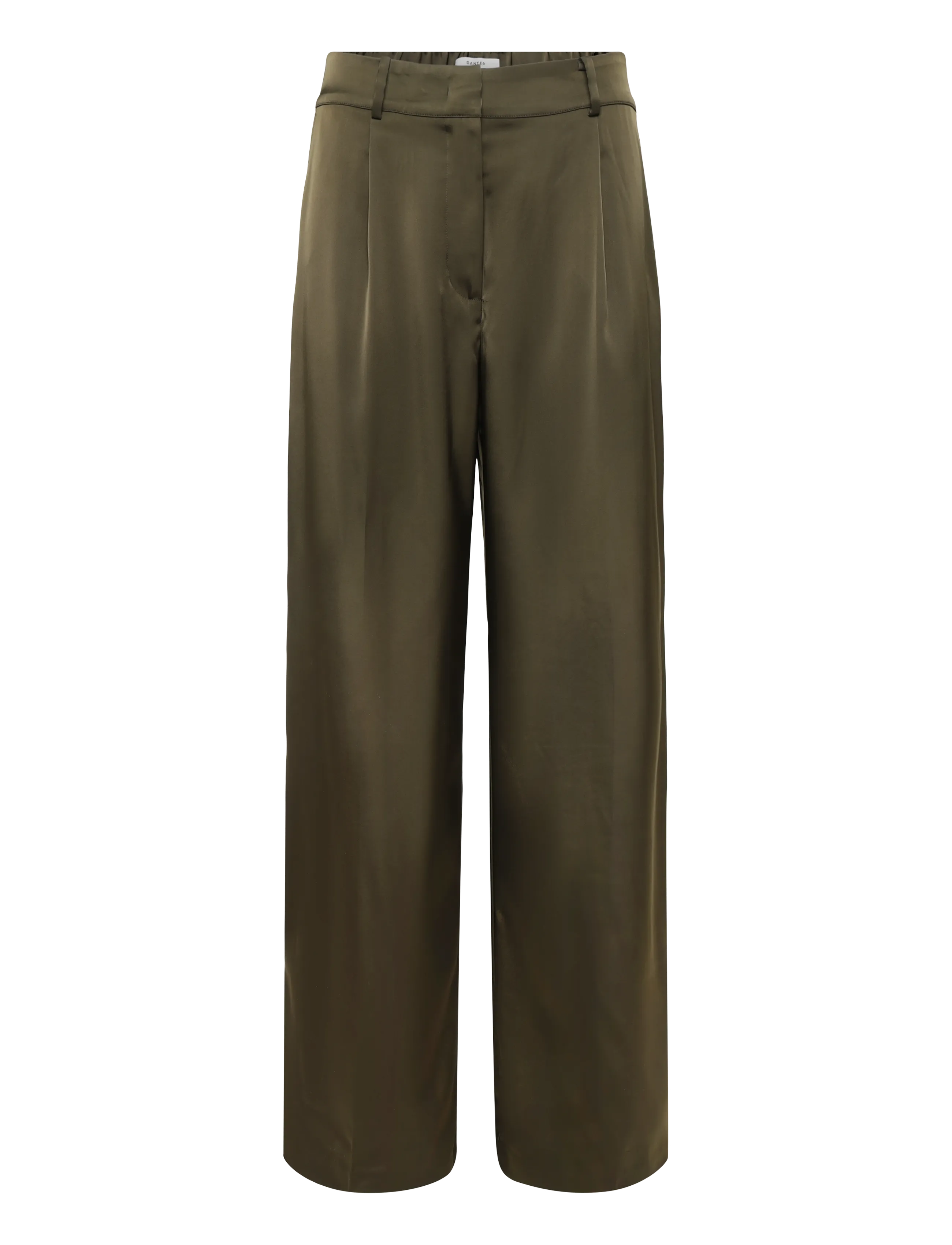 Dante6 - Dante6-Jules bold satin smart pants - laia säärega püksid - moss olive - 1