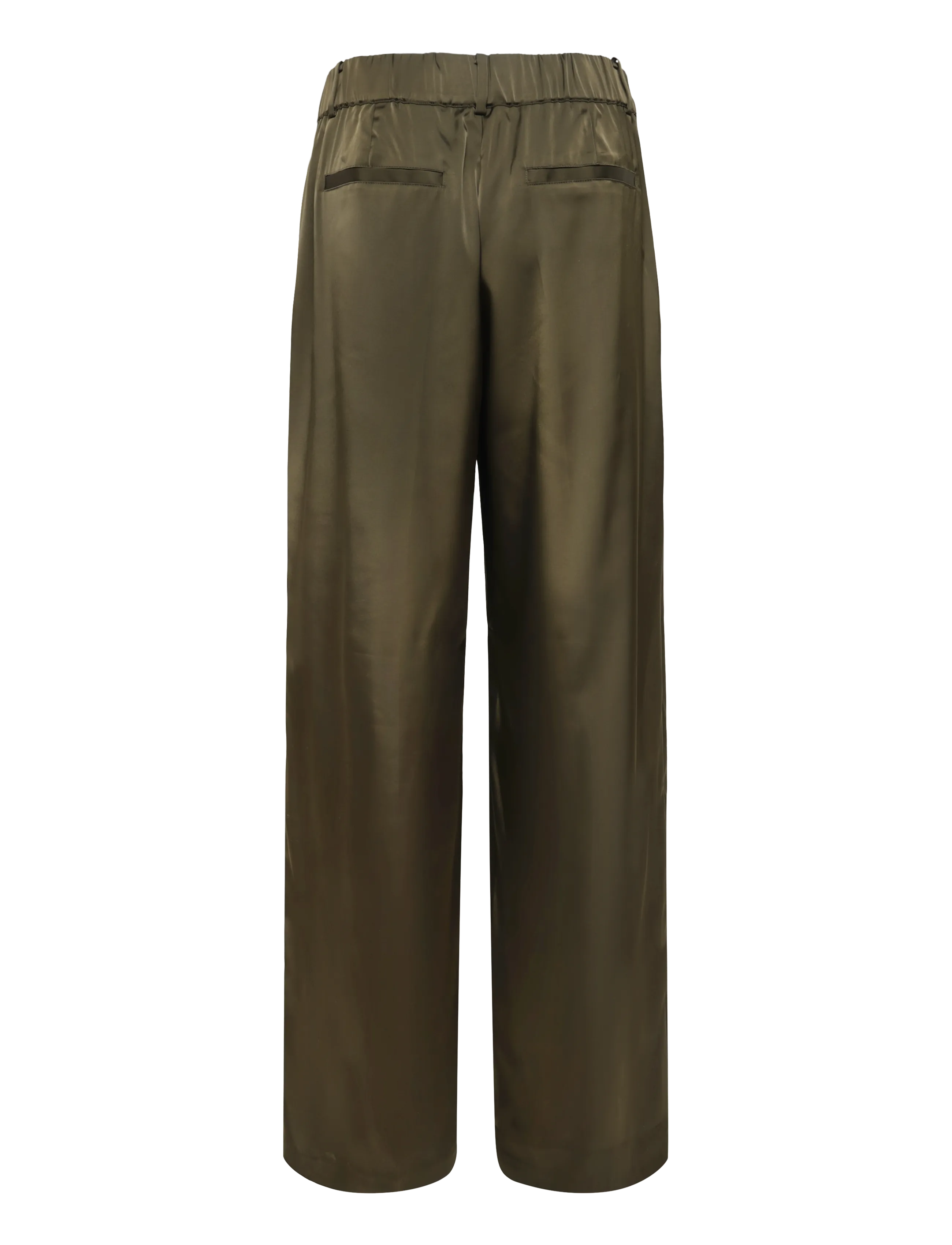 Dante6 - Dante6-Jules bold satin smart pants - laia säärega püksid - moss olive - 2