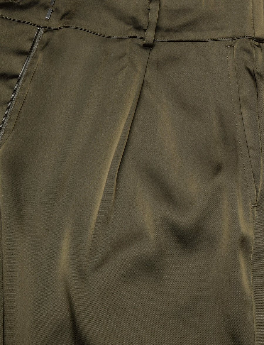 Dante6 - Dante6-Jules bold satin smart pants - laia säärega püksid - moss olive - 4