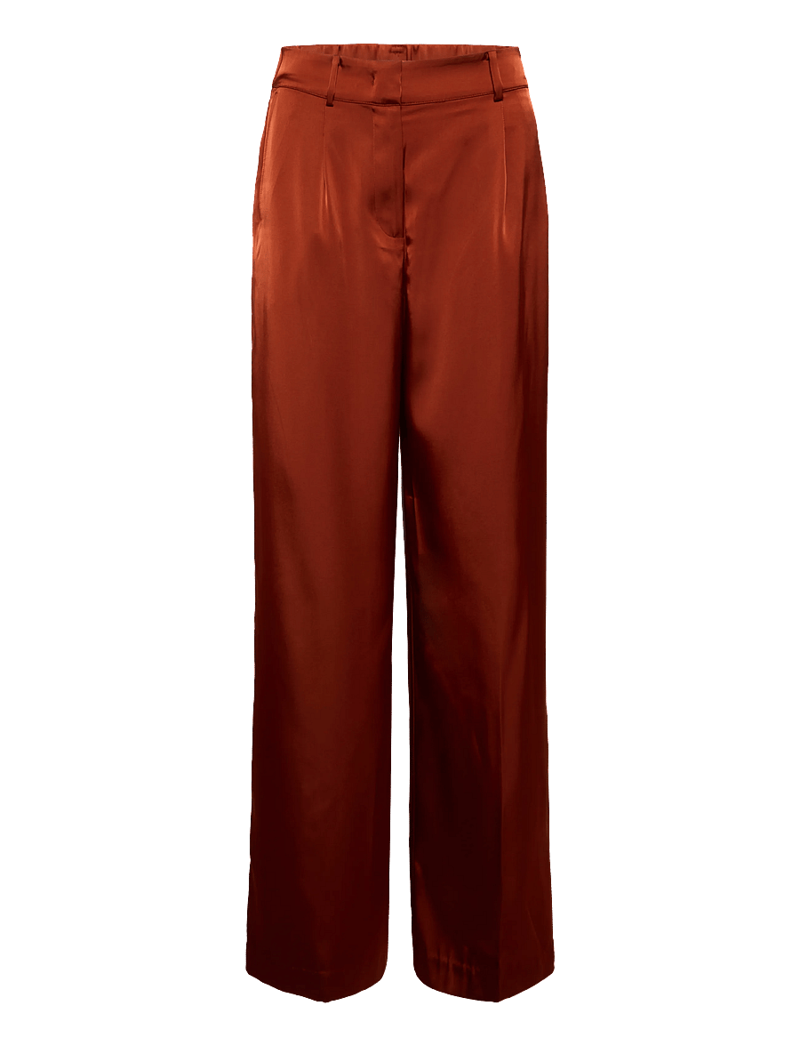 Dante6 - Dante6-Jules bold satin smart pants - wide leg trousers - roasted pumpkin - 1