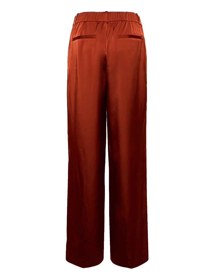 Dante6 - Dante6-Jules bold satin smart pants - wide leg trousers - roasted pumpkin - 2