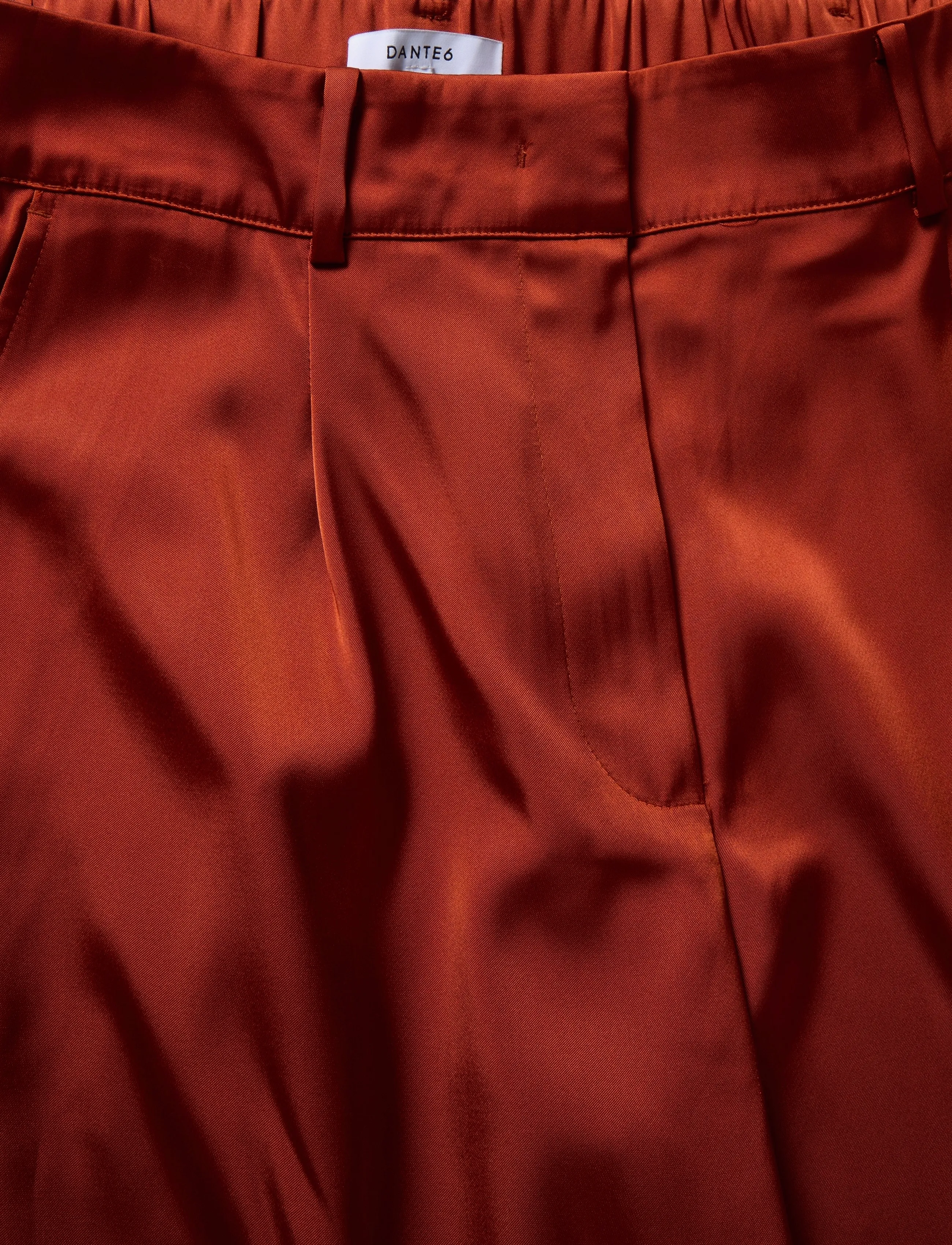 Dante6 - Dante6-Jules bold satin smart pants - wide leg trousers - roasted pumpkin - 4