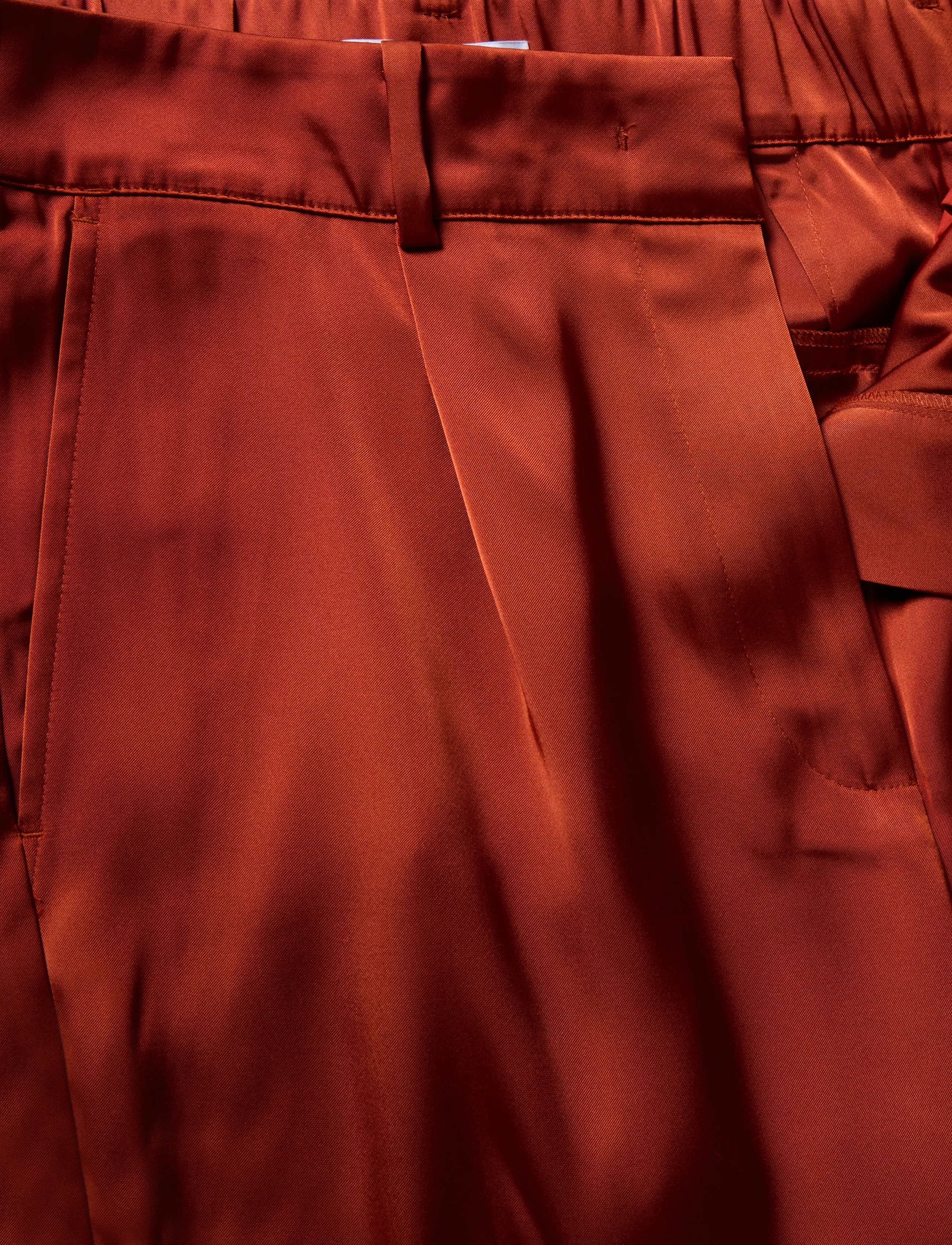 Dante6 - Dante6-Jules bold satin smart pants - wide leg trousers - roasted pumpkin - 5