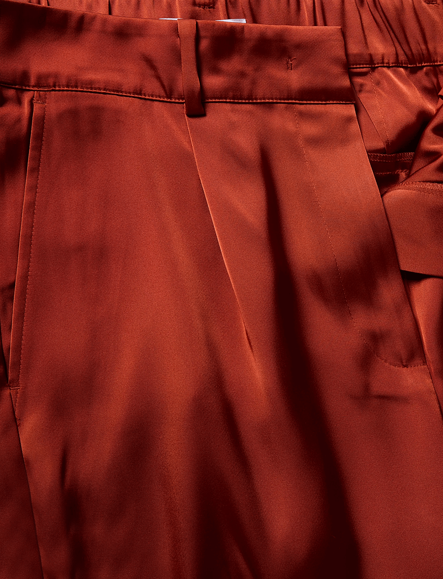 Dante6 - Dante6-Jules bold satin smart pants - wide leg trousers - roasted pumpkin - 5