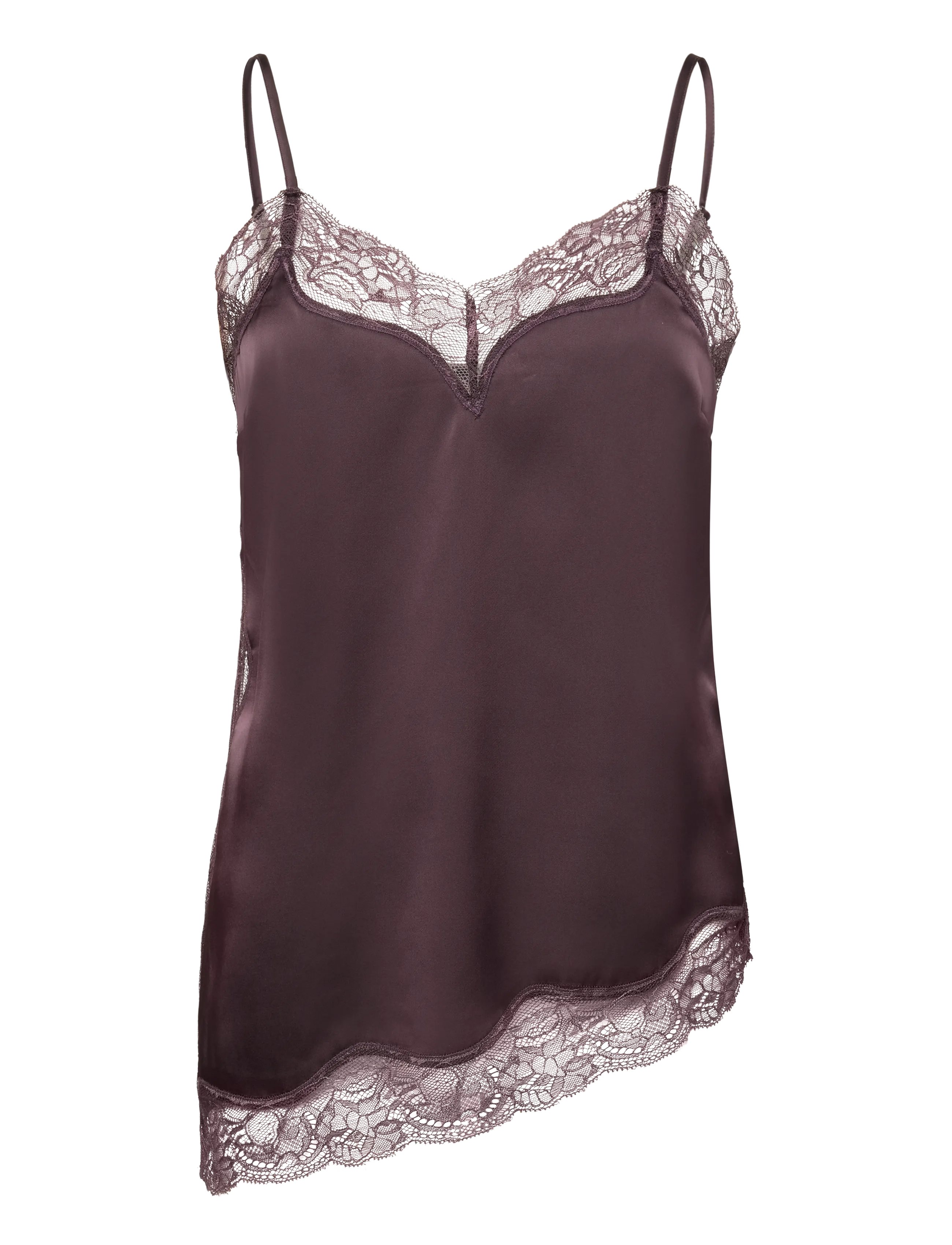 Dante6 - Dante6-Dawna bold satin lace camisole - Ärmellose blusen - dark plum - 1