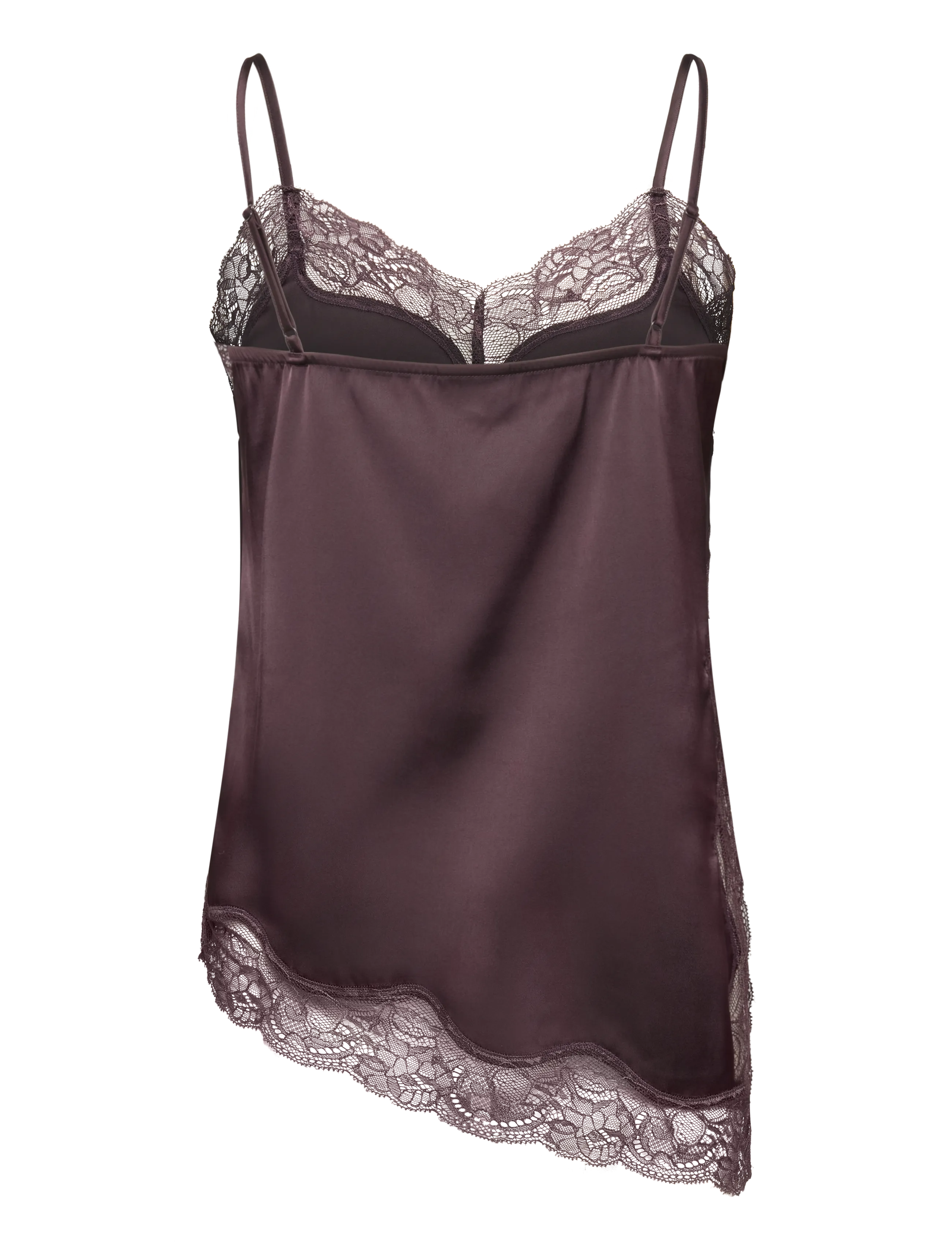 Dante6 - Dante6-Dawna bold satin lace camisole - Ärmellose blusen - dark plum - 2