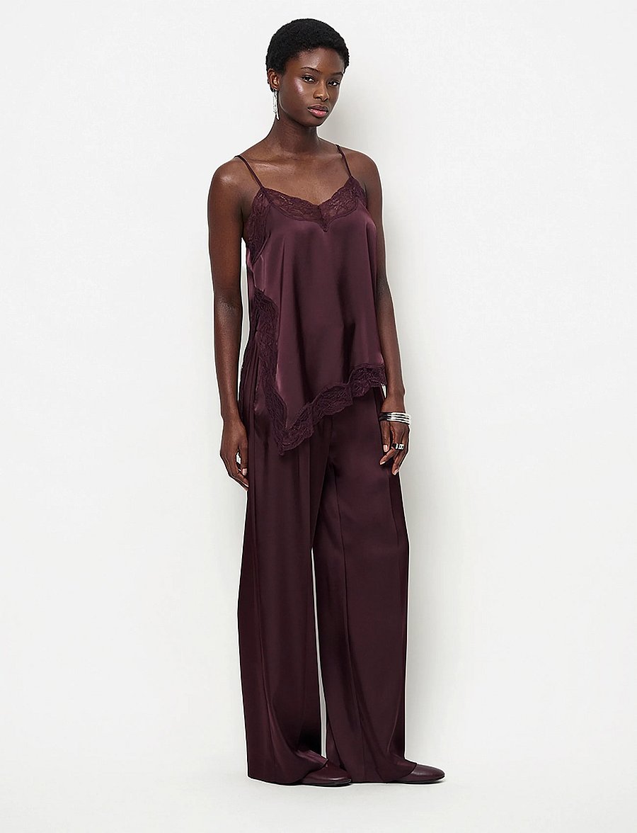 Dante6 - Dante6-Dawna bold satin lace camisole - Ärmellose blusen - dark plum - 0