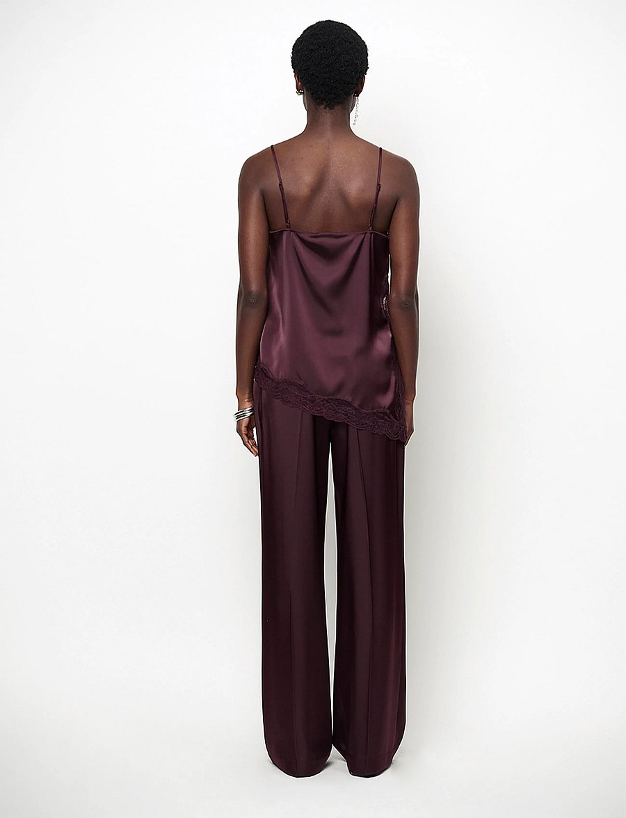 Dante6 - Dante6-Dawna bold satin lace camisole - Ärmellose blusen - dark plum - 4