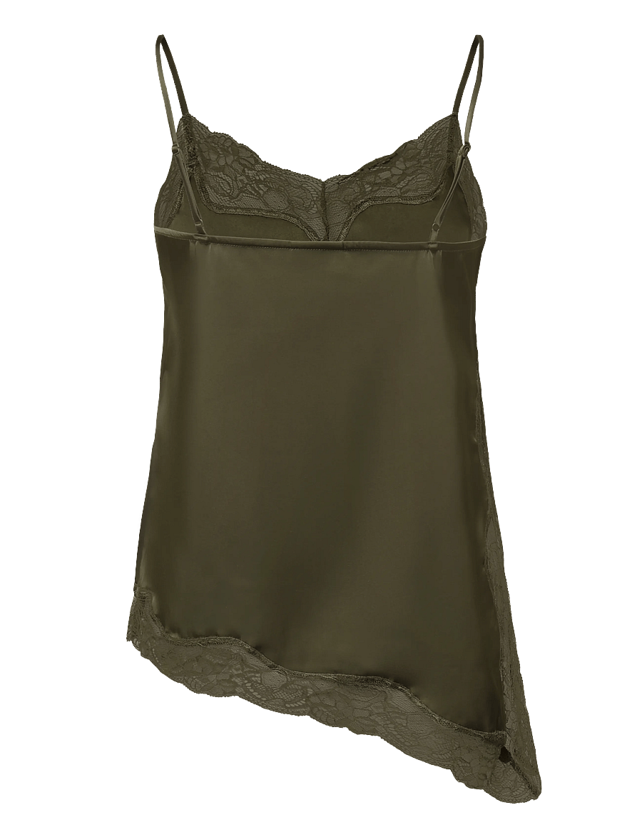 Dante6 - Dante6-Dawna bold satin lace camisole - varrukateta pluusid - moss olive - 2
