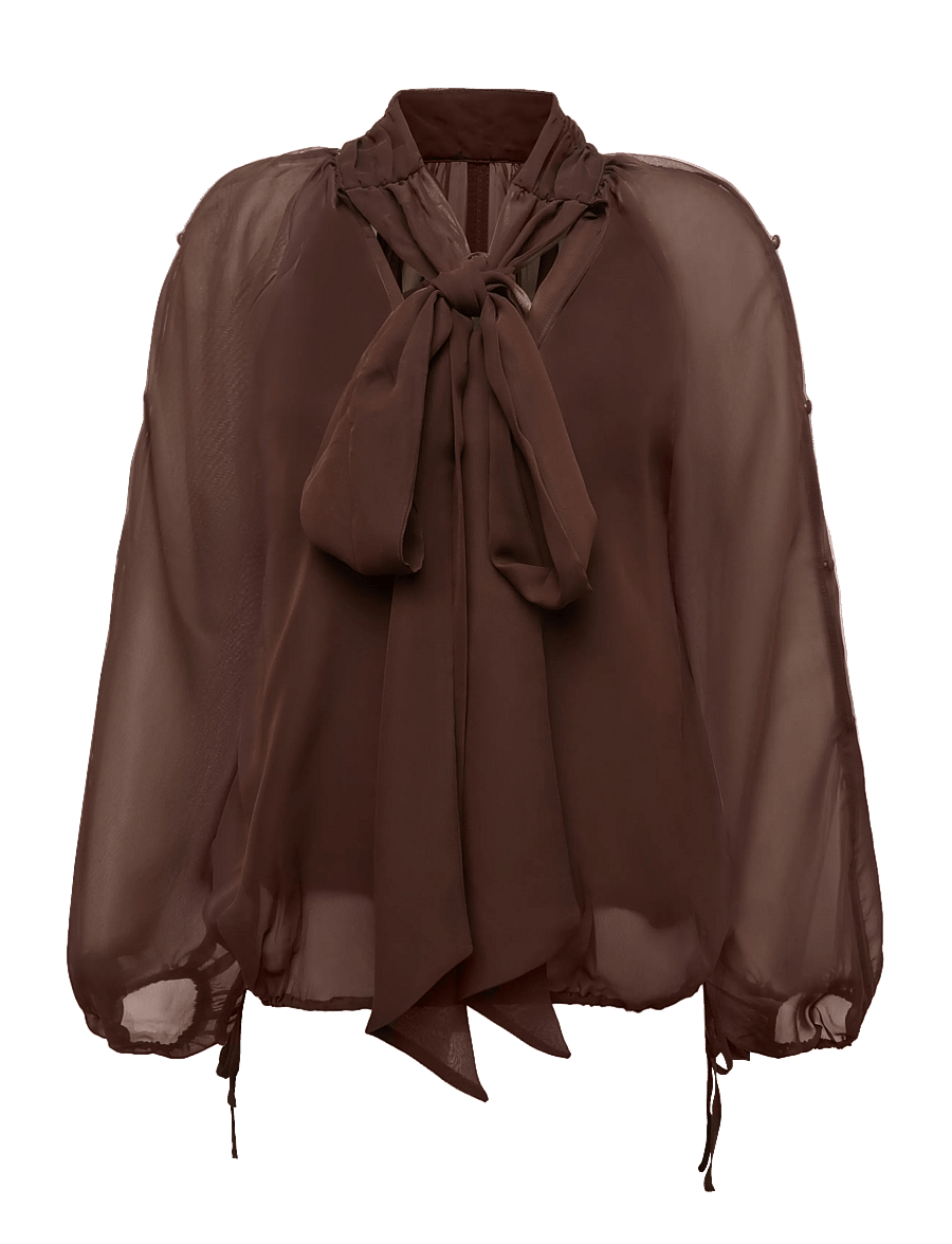 Dante6 - Dante6-Sonia boho sleeve detail blouse - espresso brown - 1