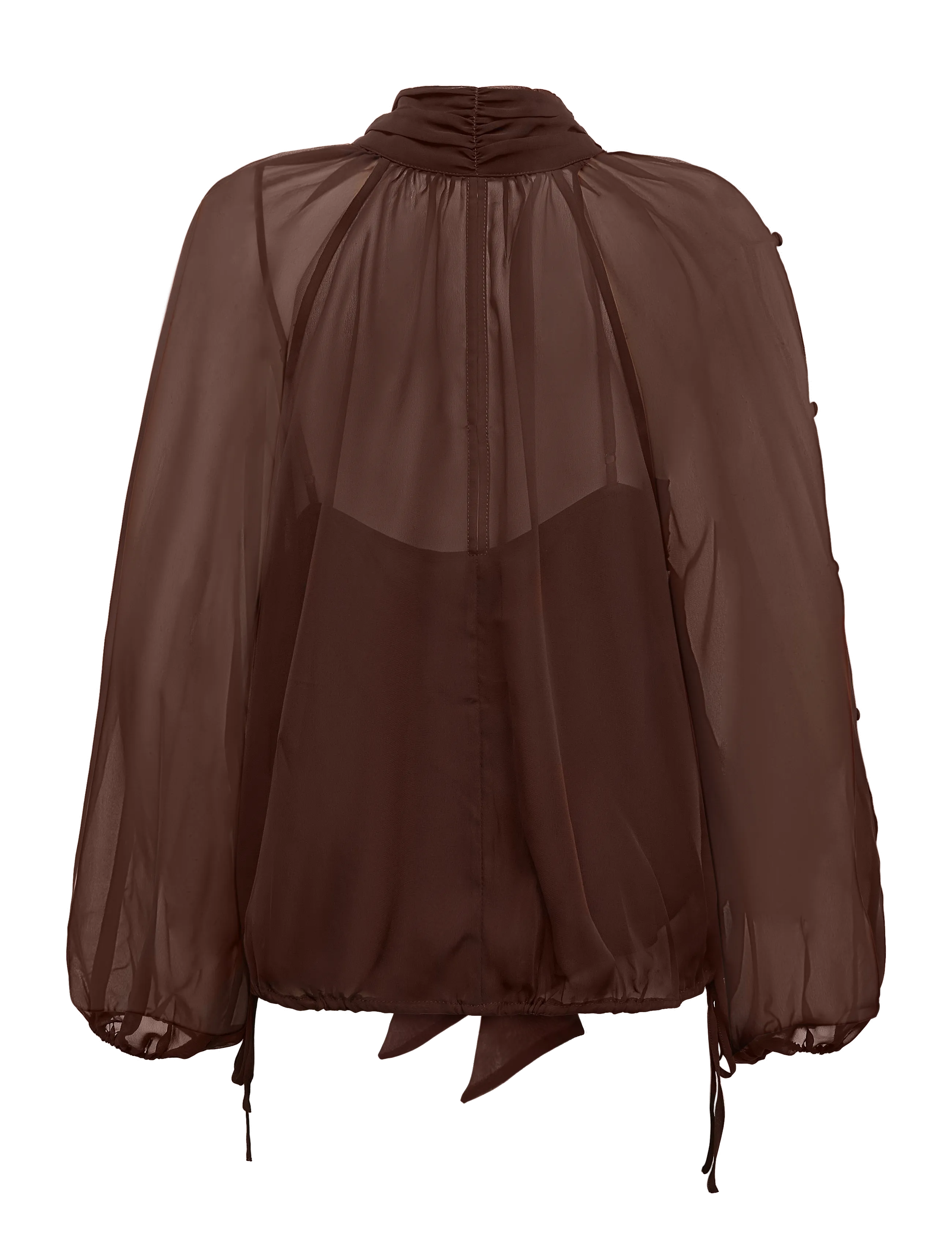 Dante6 - Dante6-Sonia boho sleeve detail blouse - espresso brown - 2
