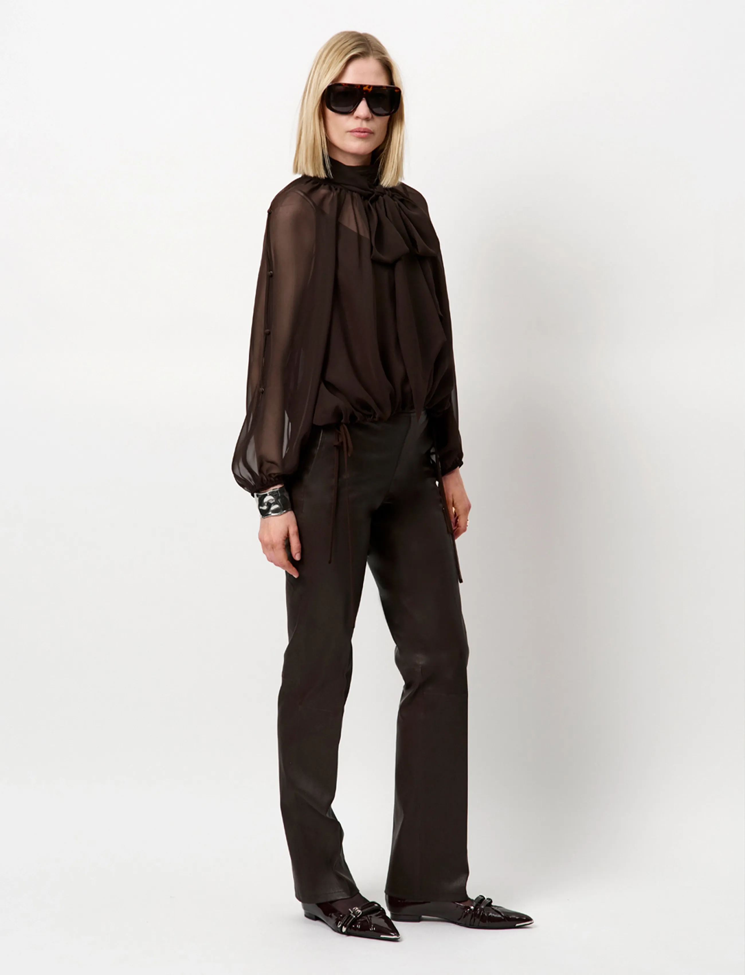 Dante6 Dante6-Sonia boho sleeve detail blouse - Dante6 - ESPRESSO BROWN / brown