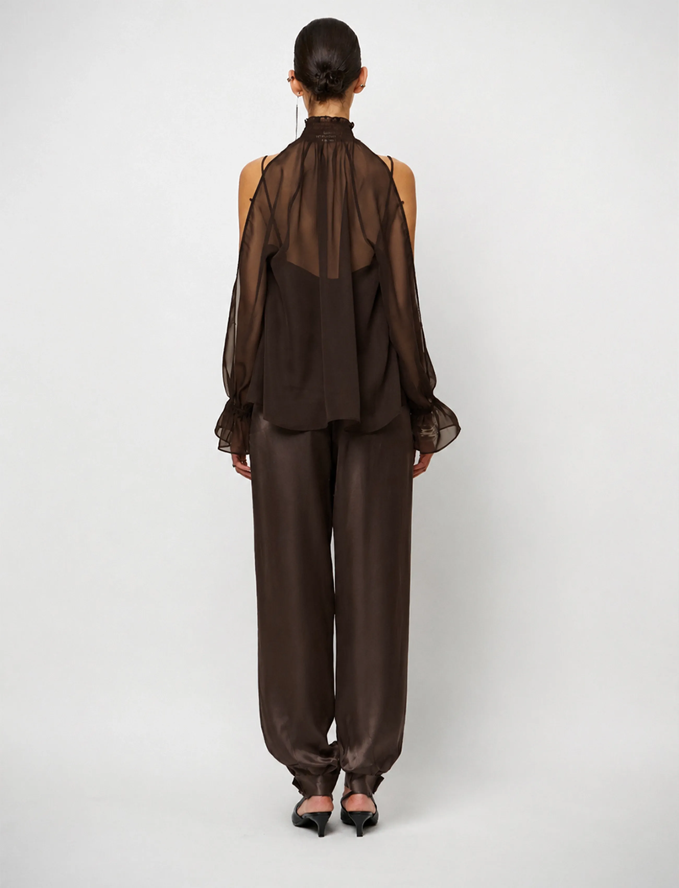 Dante6 - Dante6-Sonia boho sleeve detail blouse - espresso brown - 3