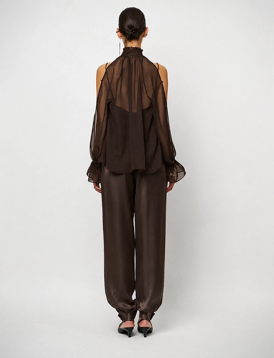 Dante6 - Dante6-Sonia boho sleeve detail blouse - espresso brown - 3