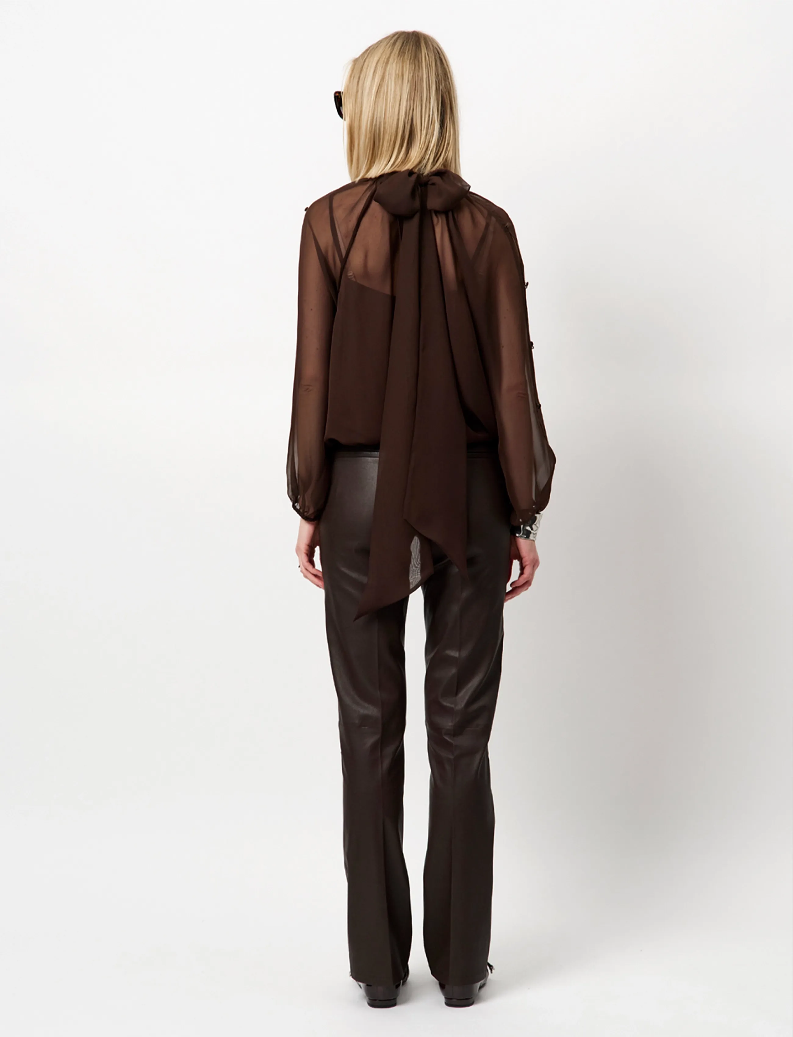 Dante6 - Dante6-Sonia boho sleeve detail blouse - pikkade varrukatega pluusid - espresso brown - 3