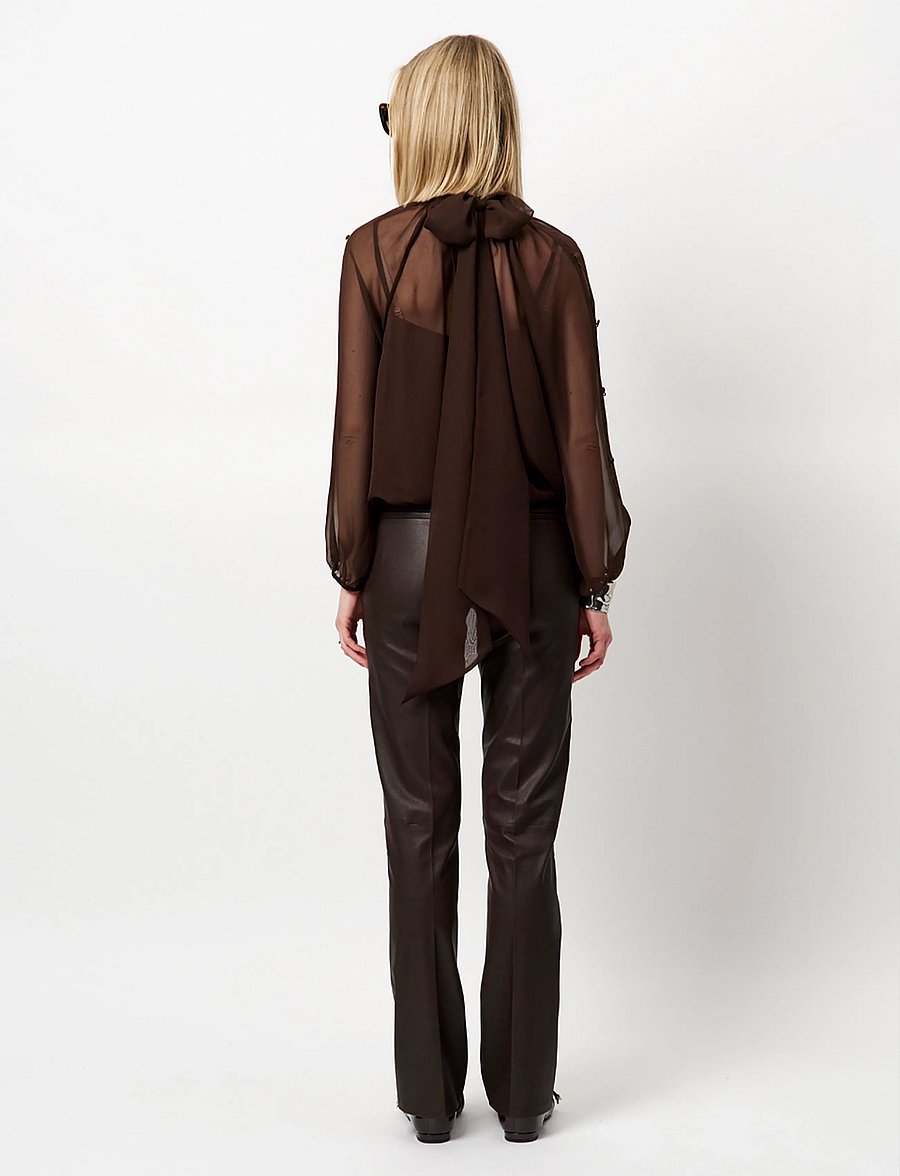 Dante6 - Dante6-Sonia boho sleeve detail blouse - pikkade varrukatega pluusid - espresso brown - 3