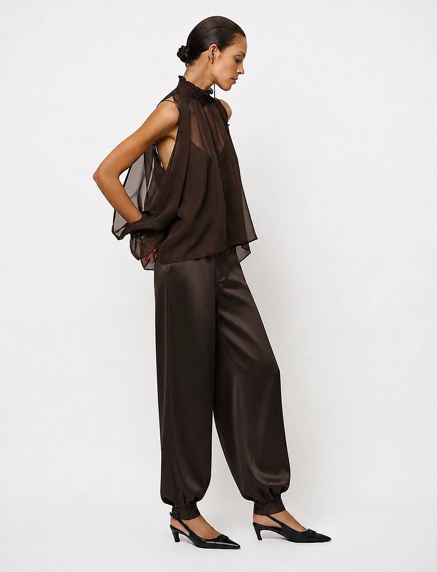 Dante6 - Dante6-Sonia boho sleeve detail blouse - espresso brown - 4