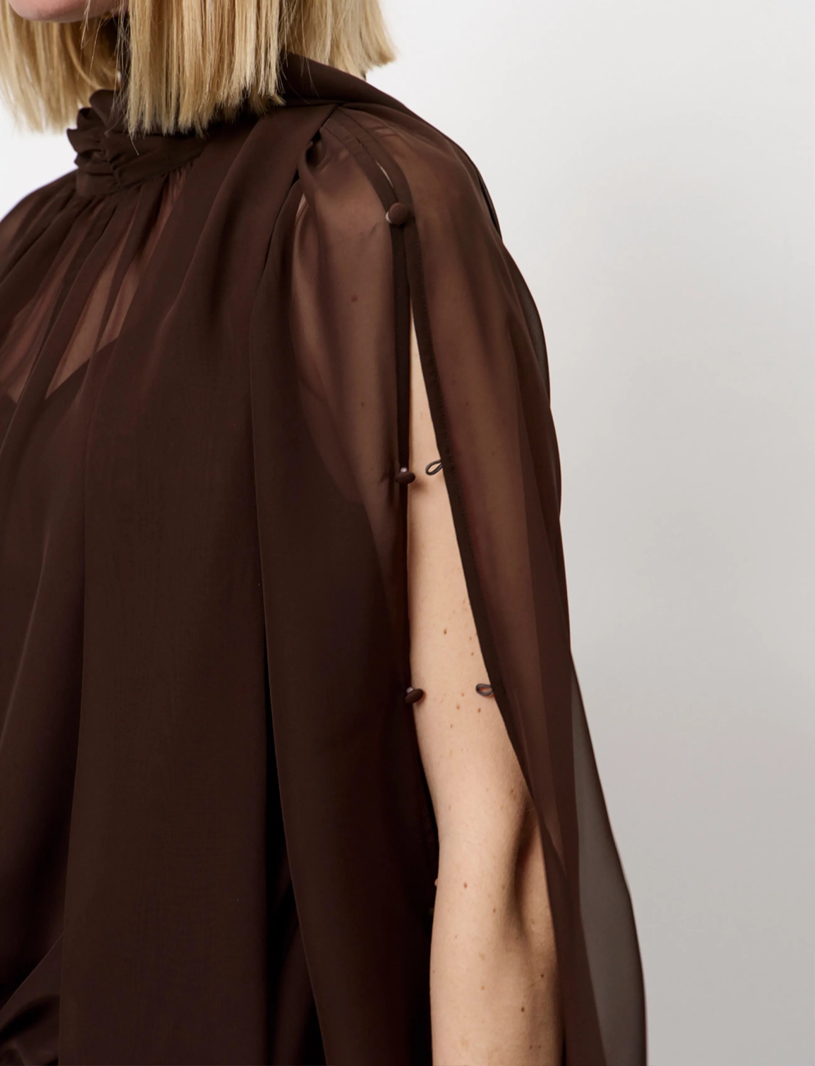Dante6 - Dante6-Sonia boho sleeve detail blouse - pikkade varrukatega pluusid - espresso brown - 5