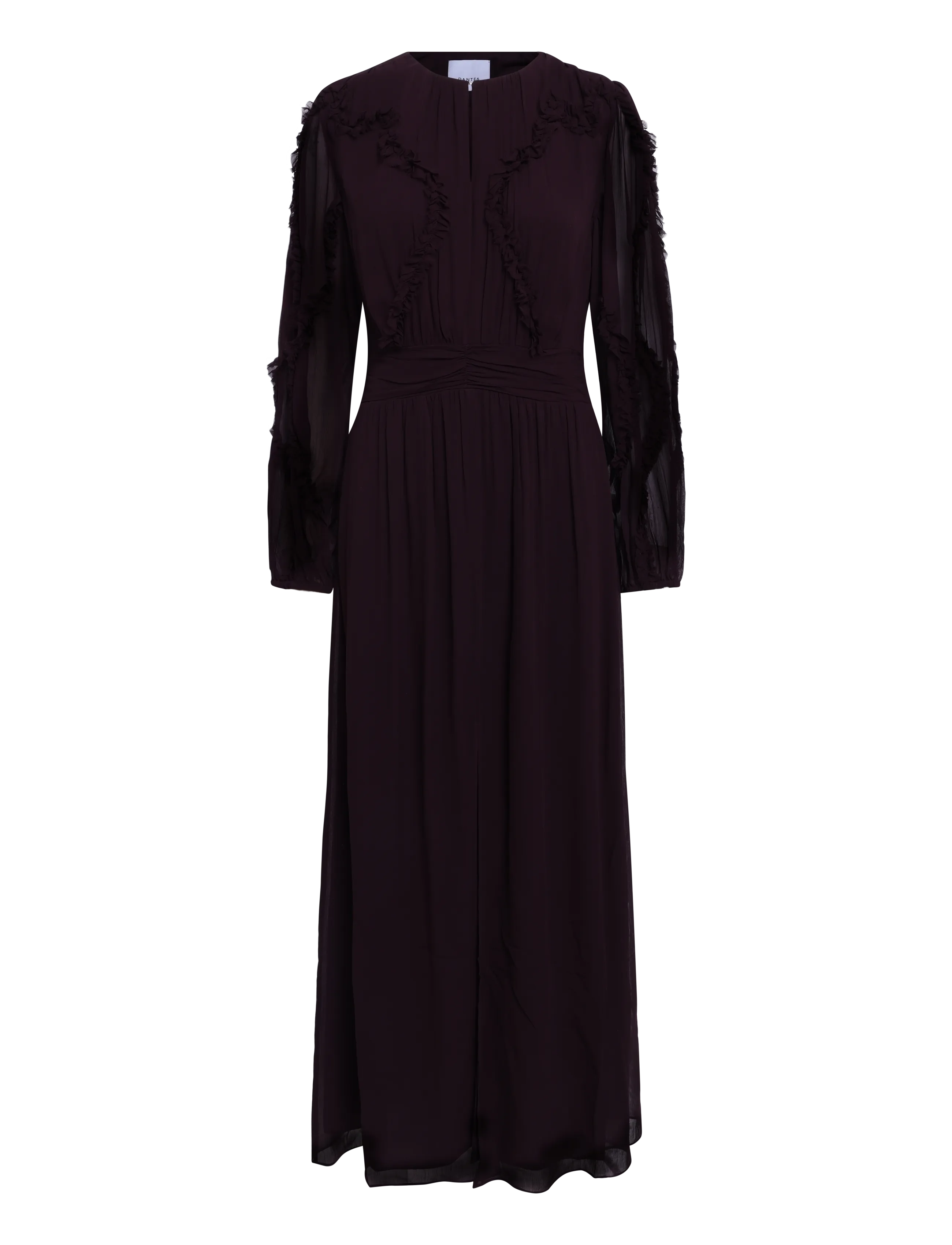 Dante6 - Dante6-Lasorinn ruffle detail maxi dress - maxikleider - dark plum - 1