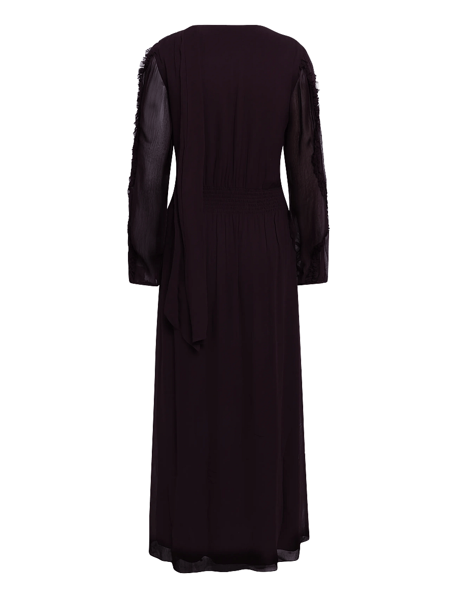 Dante6 - Dante6-Lasorinn ruffle detail maxi dress - maxikleider - dark plum - 2