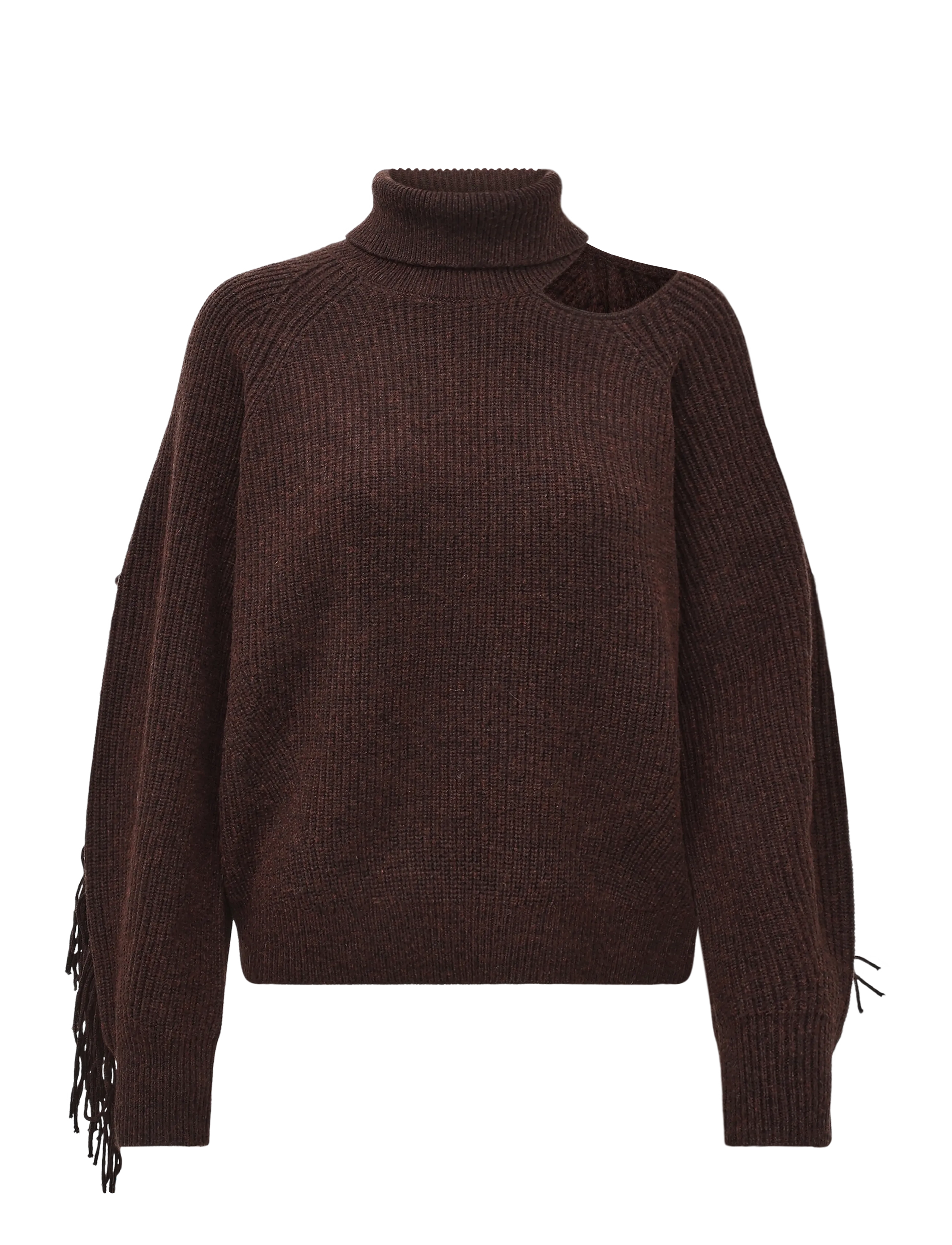 Dante6 Dante6-Siega cut-out fringe sweater - Striktrøjer - ESPRESSO BROWN / brown