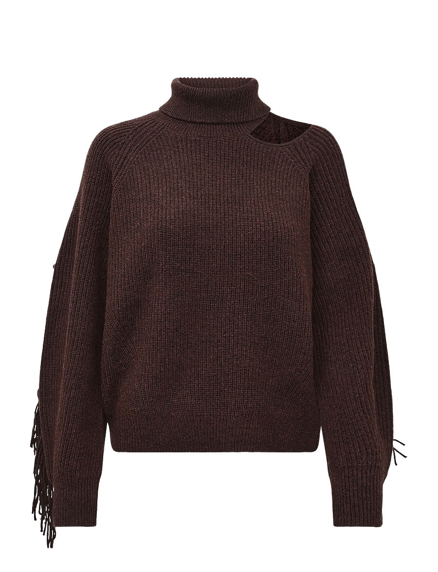 Dante6 - Dante6-Siega cut-out fringe sweater - striktrøjer - espresso brown - 1