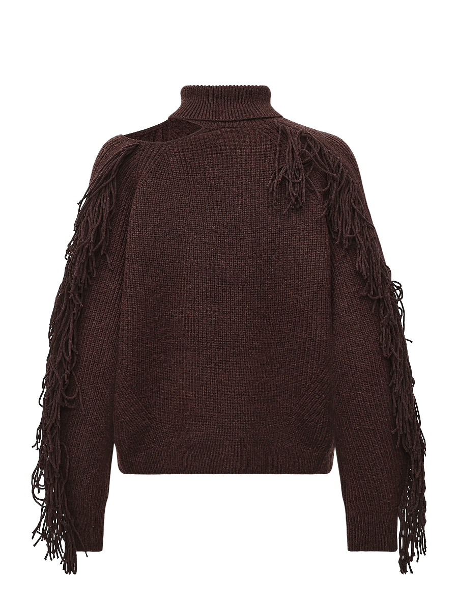 Dante6 - Dante6-Siega cut-out fringe sweater - striktrøjer - espresso brown - 2