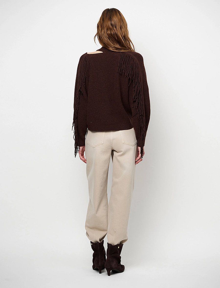 Dante6 - Dante6-Siega cut-out fringe sweater - striktrøjer - espresso brown - 3