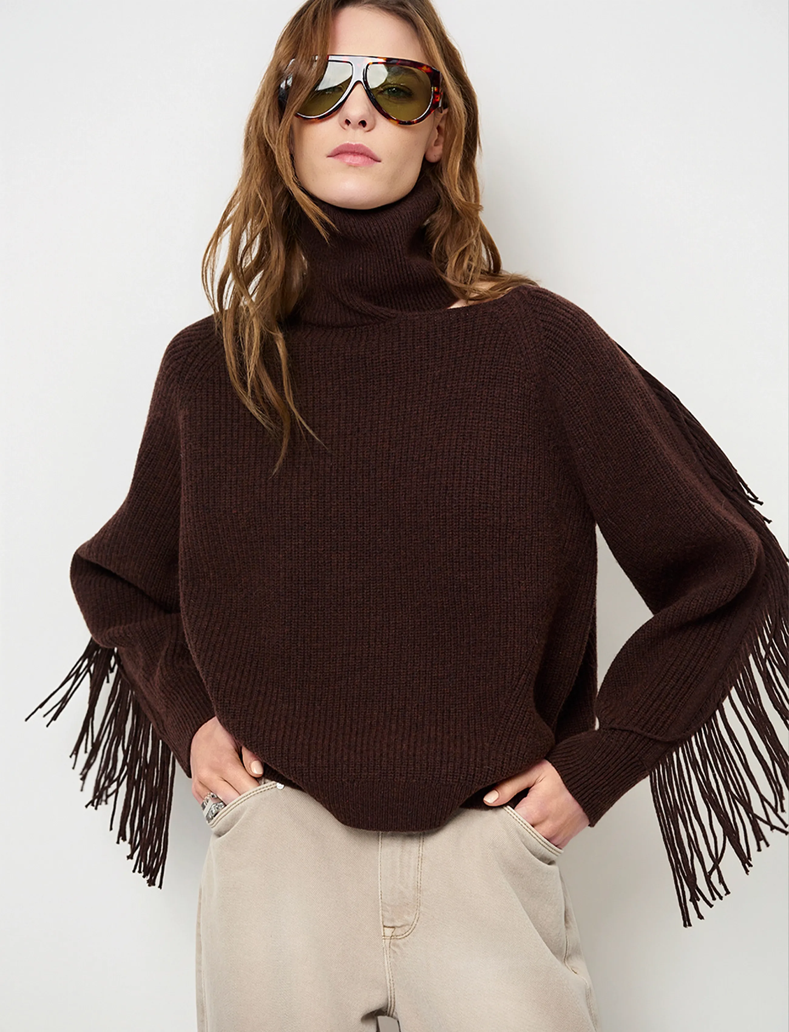 Dante6 - Dante6-Siega cut-out fringe sweater - striktrøjer - espresso brown - 5