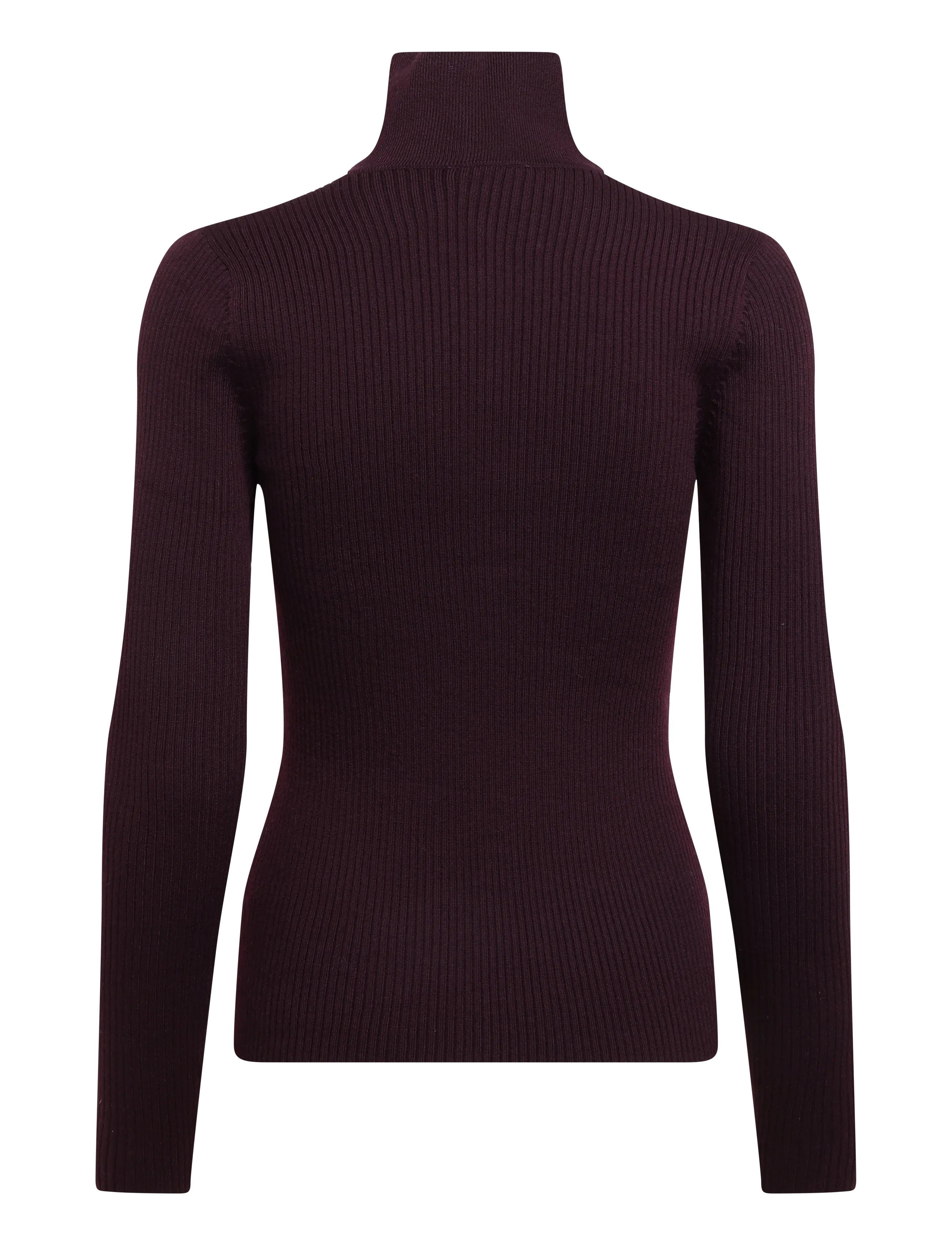 Dante6 - Dante6-Lisai rib-knitted polo sweater - jumpers - dark plum - 2