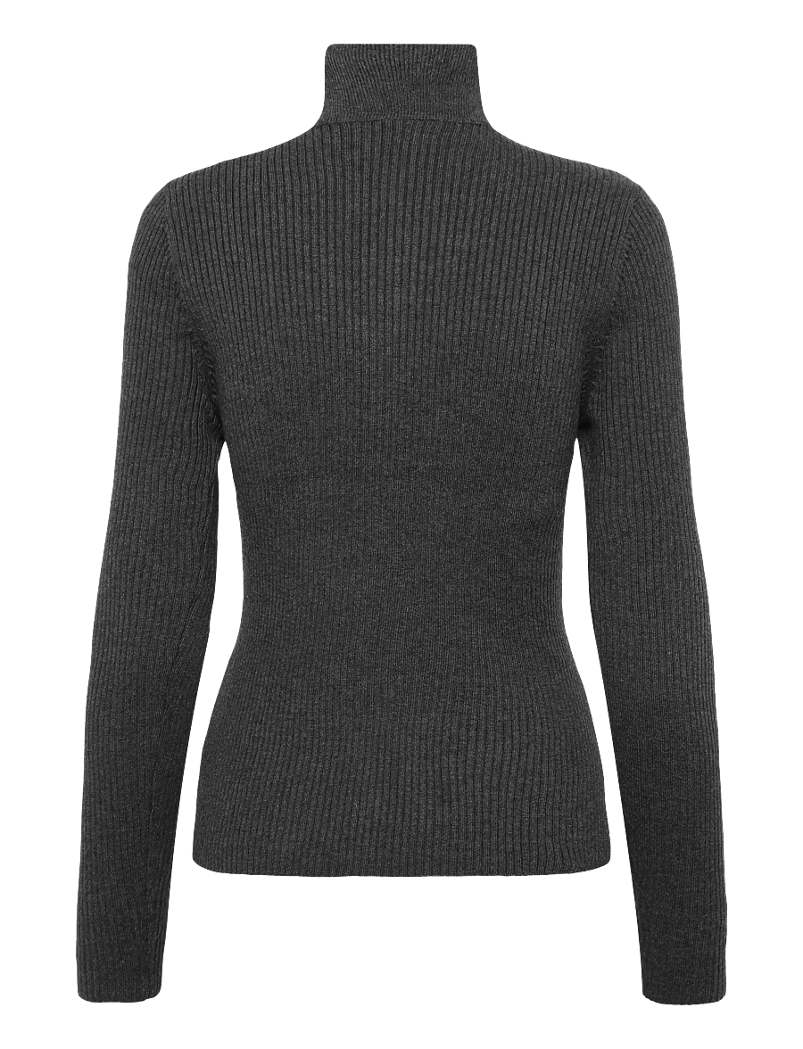 Dante6 - Dante6-Lisai rib-knitted polo sweater - granite grey mÉlange - 2