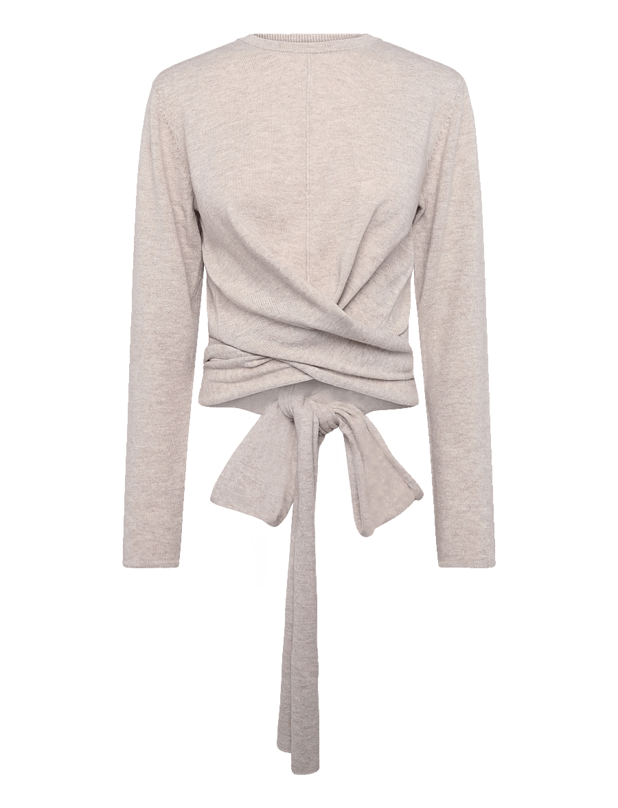 Dante6 - Dante6-Benyo knitted wrap top - warm greige - 1