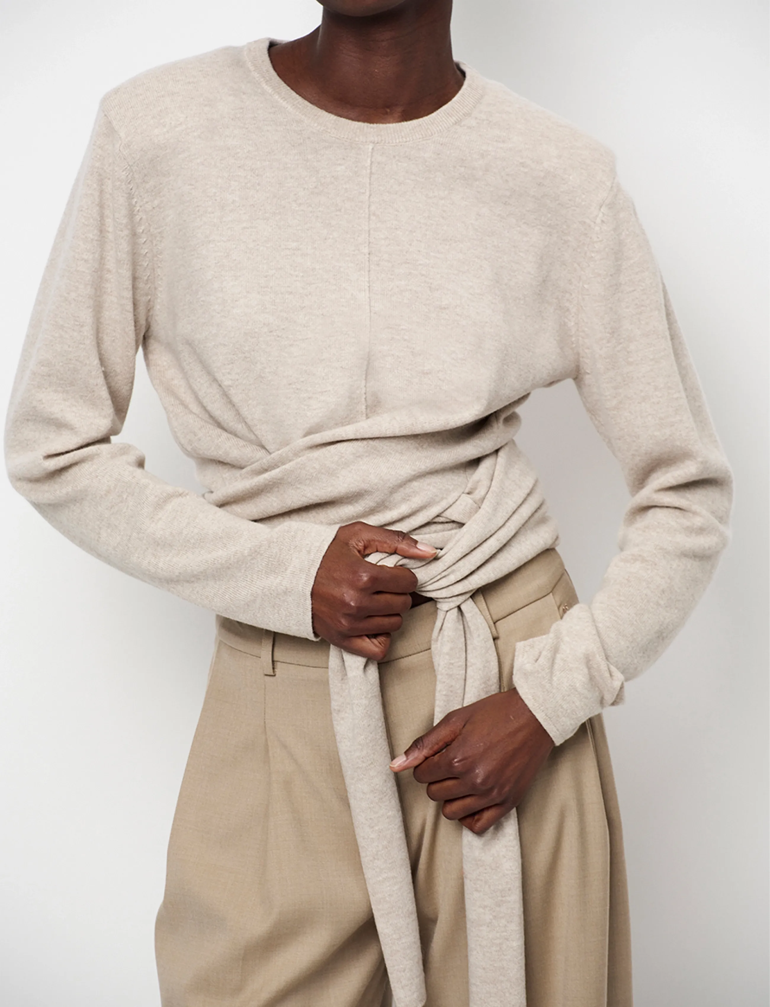 Dante6 - Dante6-Benyo knitted wrap top - warm greige - 5