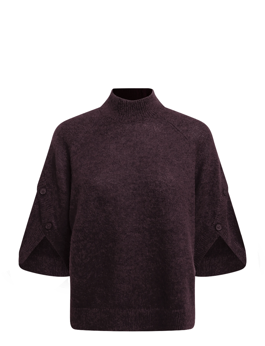 Dante6 - Dante6-Mahani cape sweater - striktrøjer - dark plum - 1