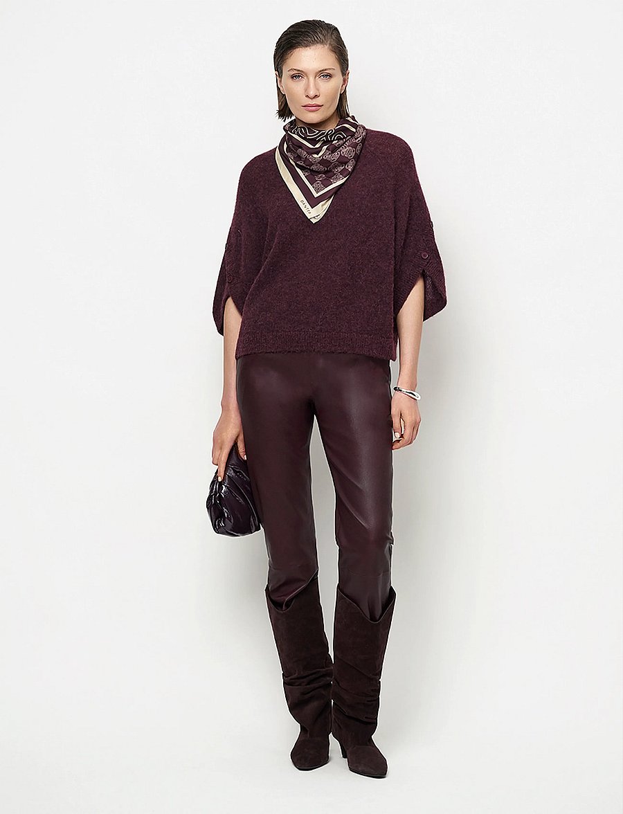 Dante6 - Dante6-Mahani cape sweater - striktrøjer - dark plum - 0