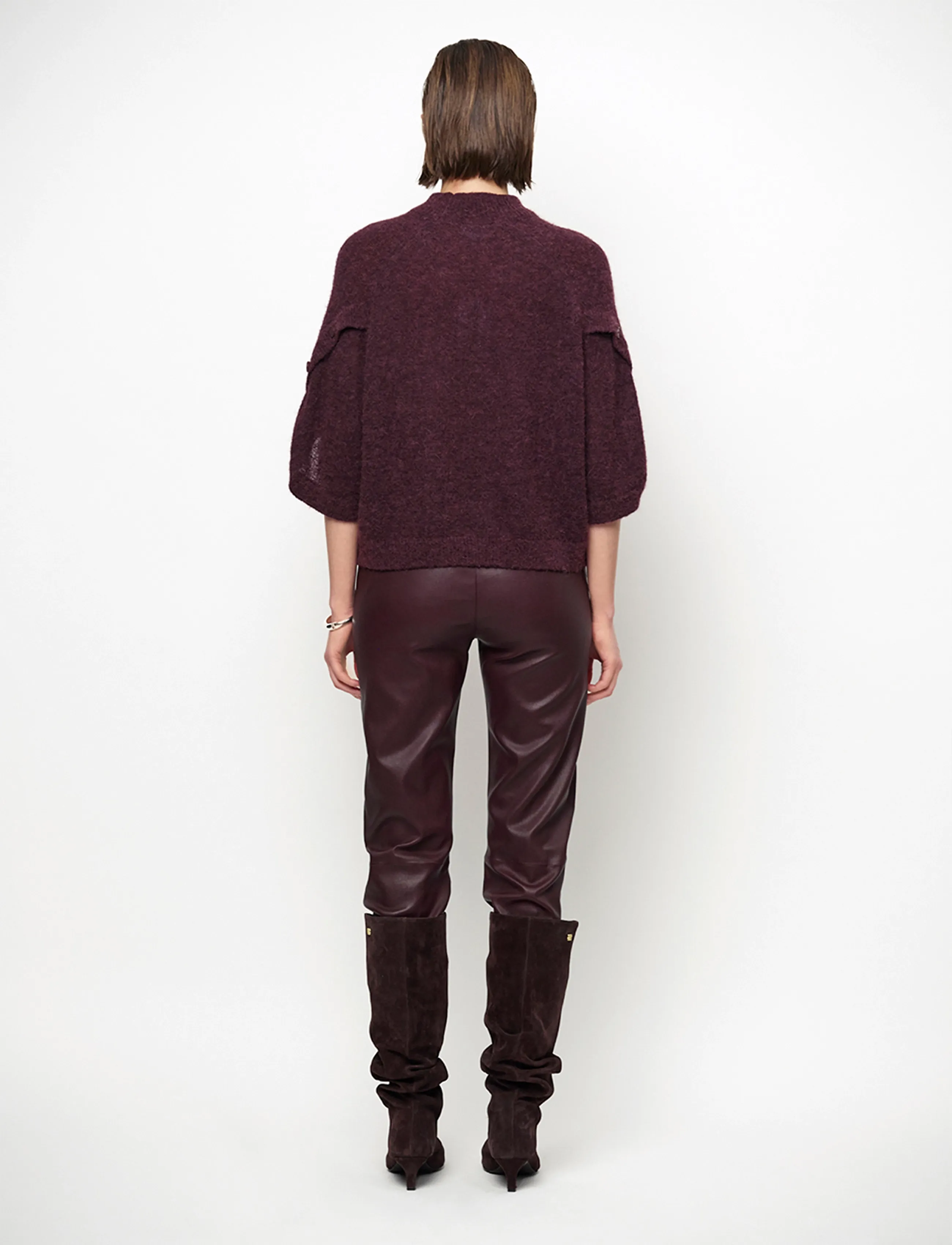 Dante6 - Dante6-Mahani cape sweater - striktrøjer - dark plum - 3