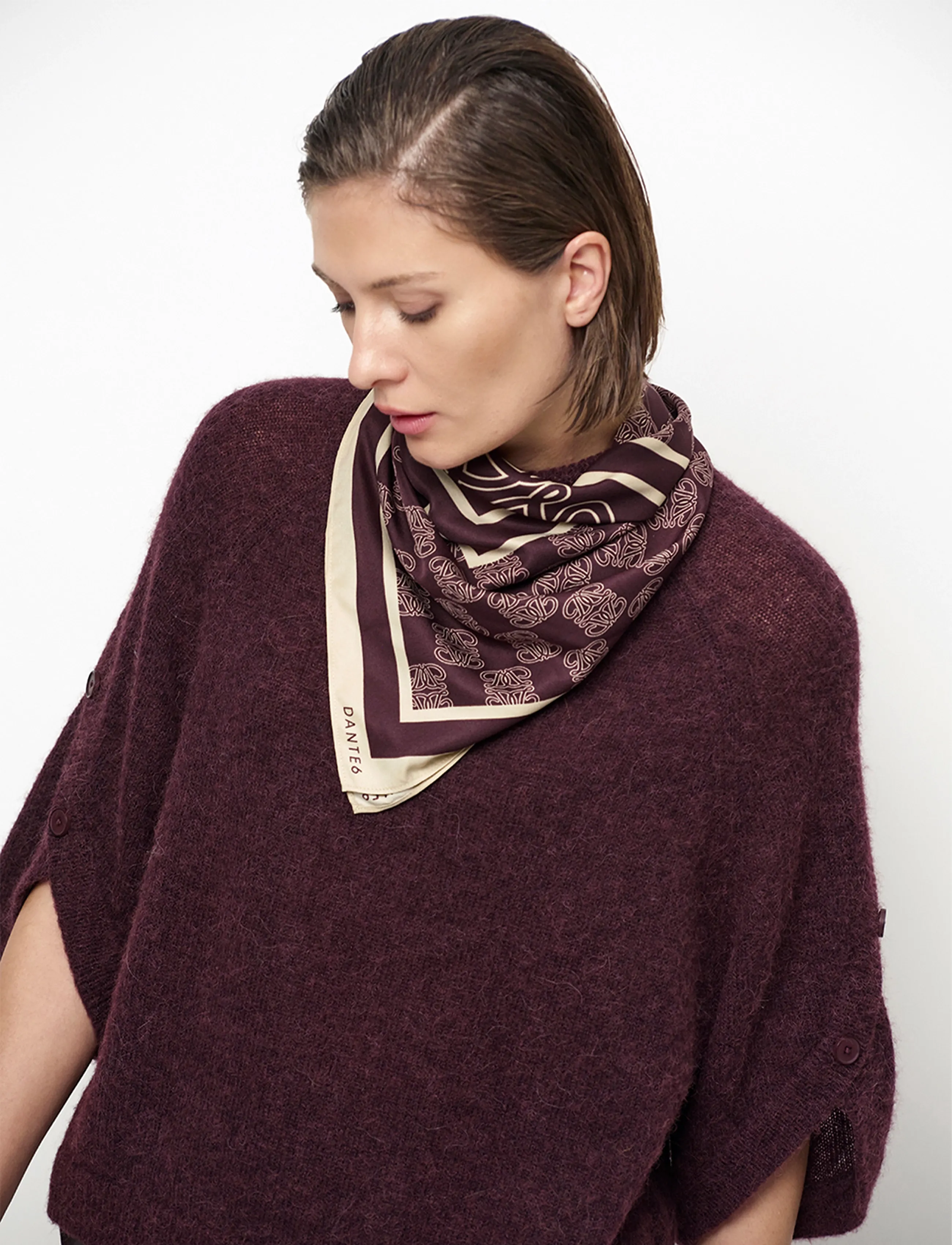 Dante6 - Dante6-Mahani cape sweater - striktrøjer - dark plum - 4