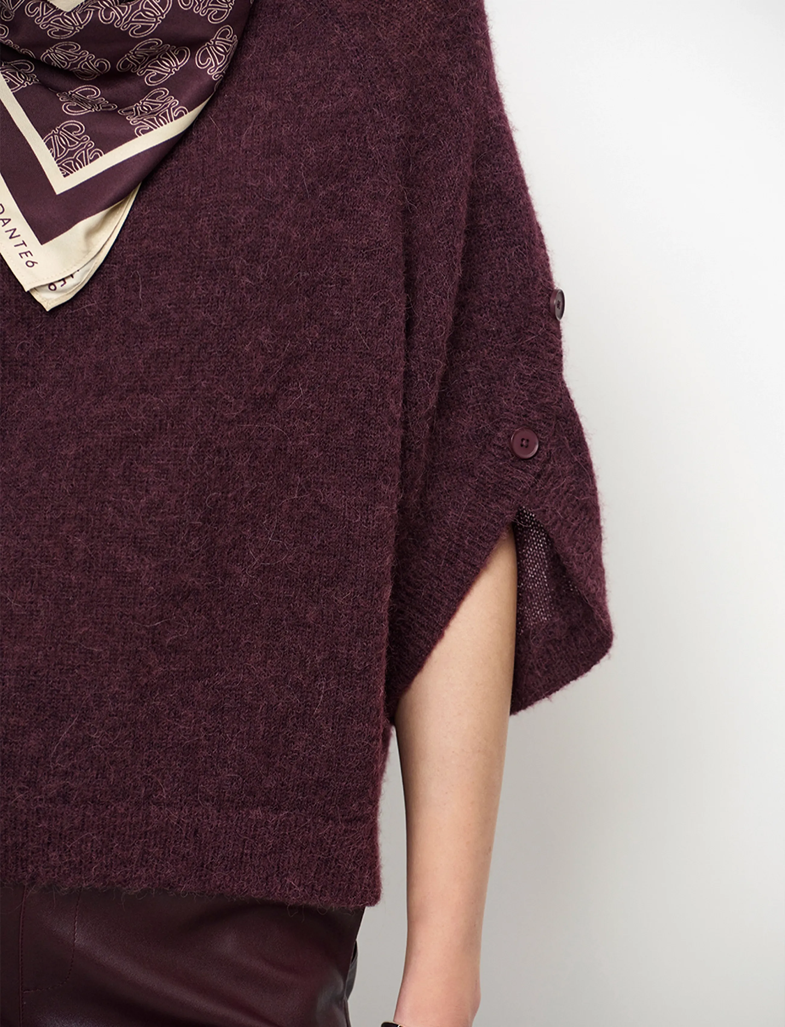 Dante6 - Dante6-Mahani cape sweater - striktrøjer - dark plum - 5