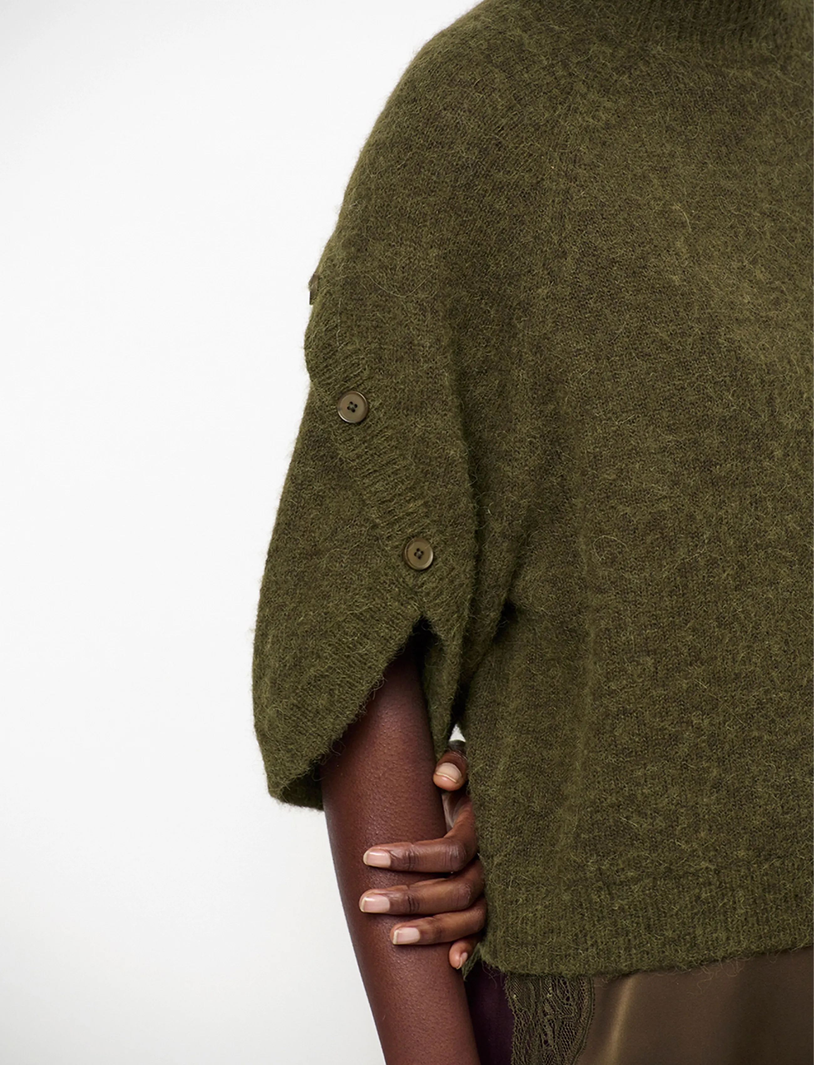 Dante6 - Dante6-Mahani cape sweater - striktrøjer - moss olive - 5